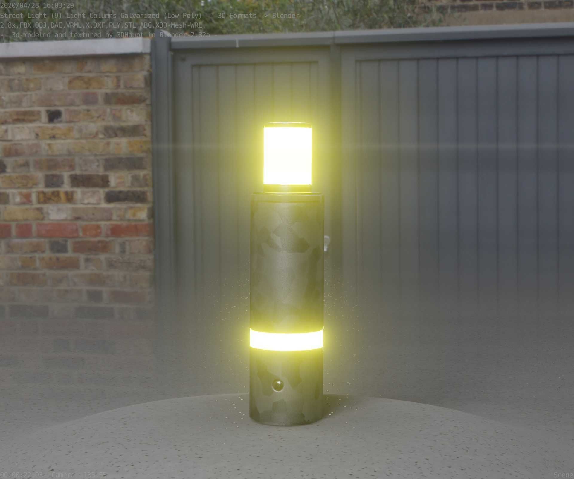 Galvanized Light-Column -6- Street-Light 9 Low-poly 3D model_51