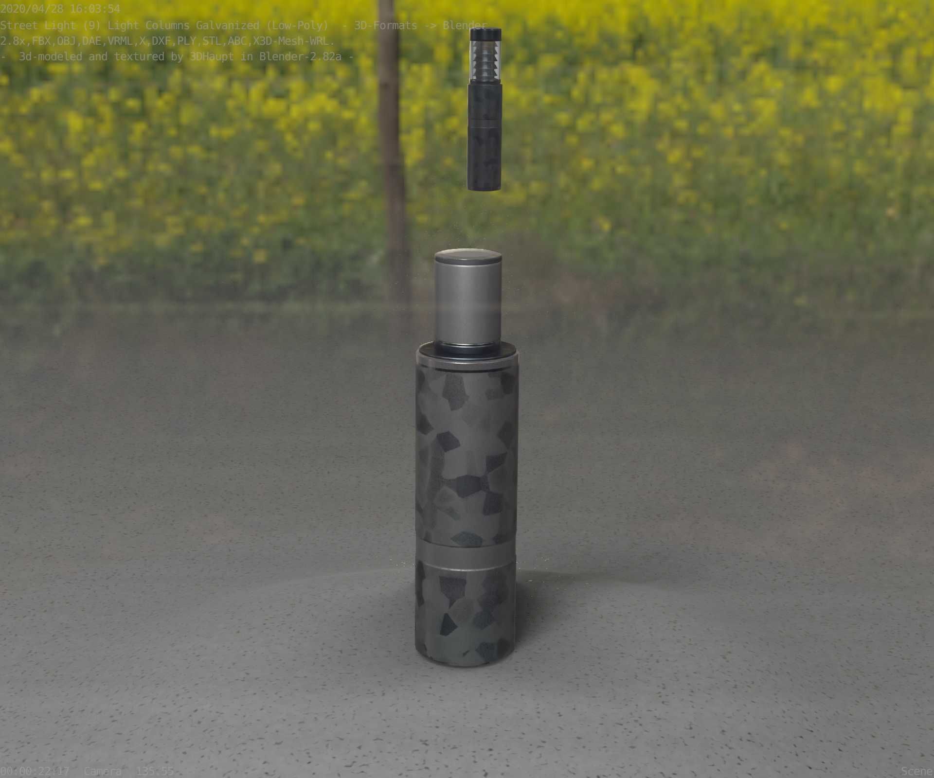 Galvanized Light-Column -6- Street-Light 9 Low-poly 3D model_21