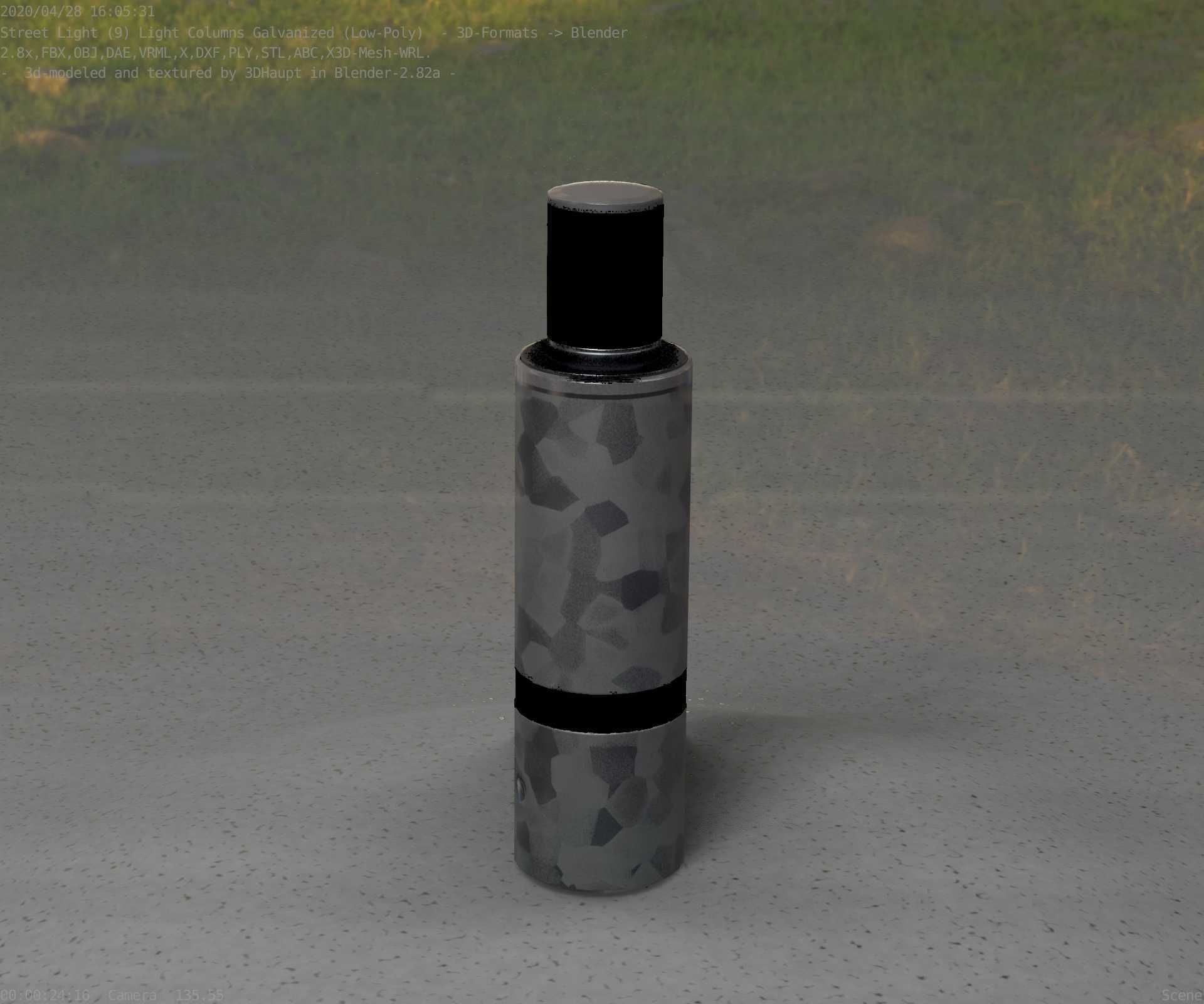 Galvanized Light-Column -6- Street-Light 9 Low-poly 3D model_92