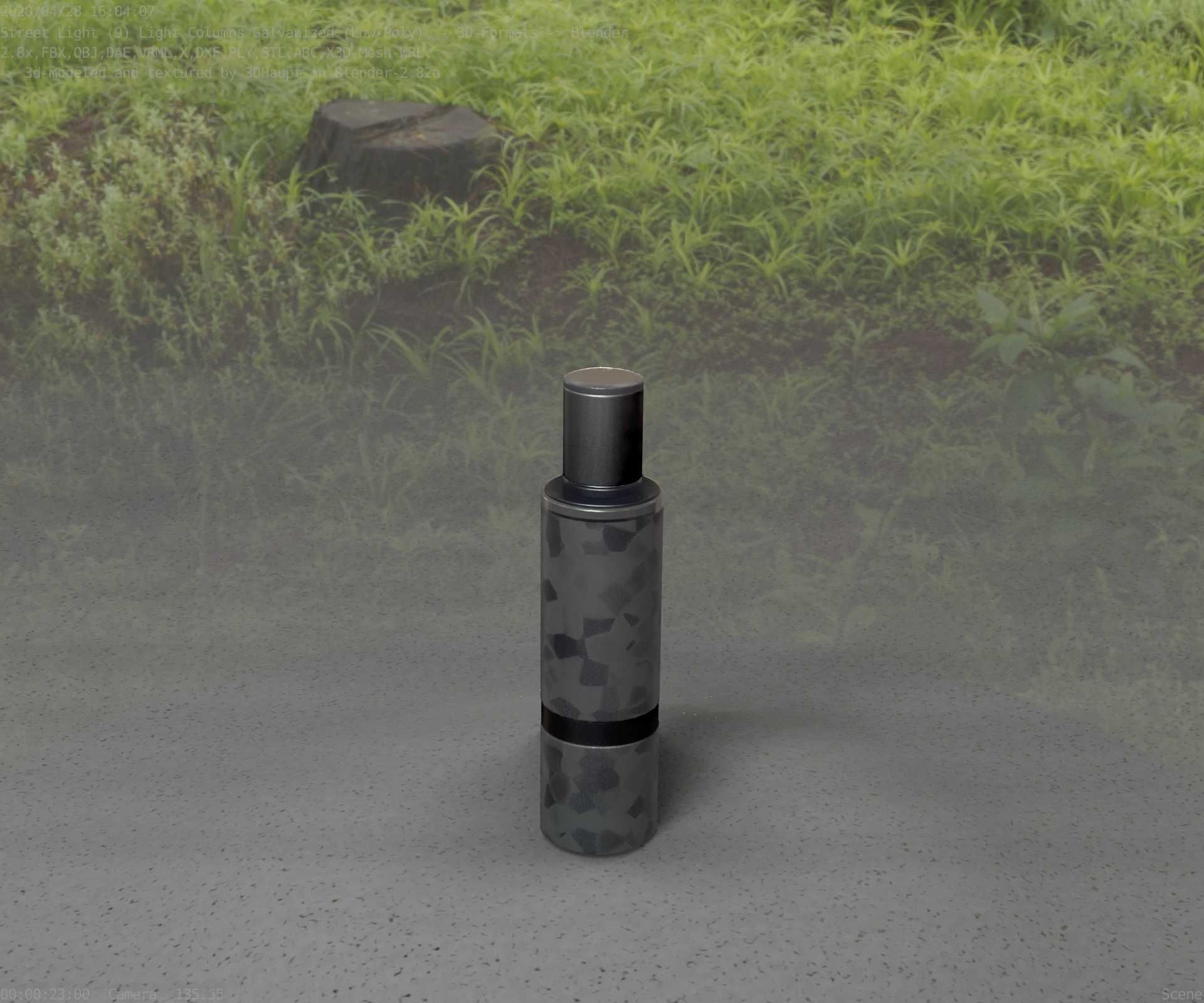 Galvanized Light-Column -6- Street-Light 9 Low-poly 3D model_5