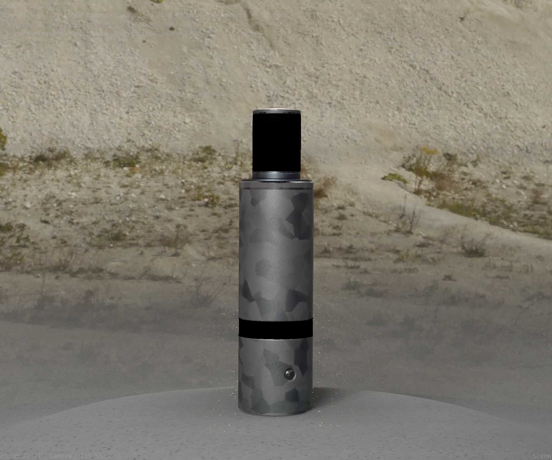 Galvanized Light-Column -6- Street-Light 9 Low-poly 3D model_45