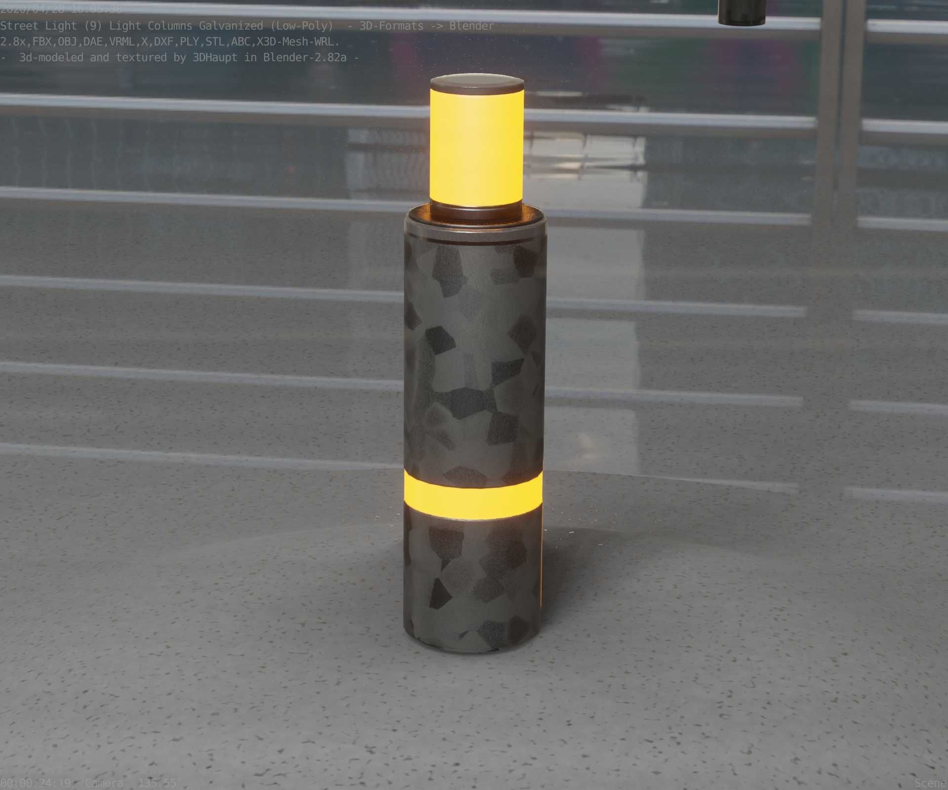 Galvanized Light-Column -6- Street-Light 9 Low-poly 3D model_95