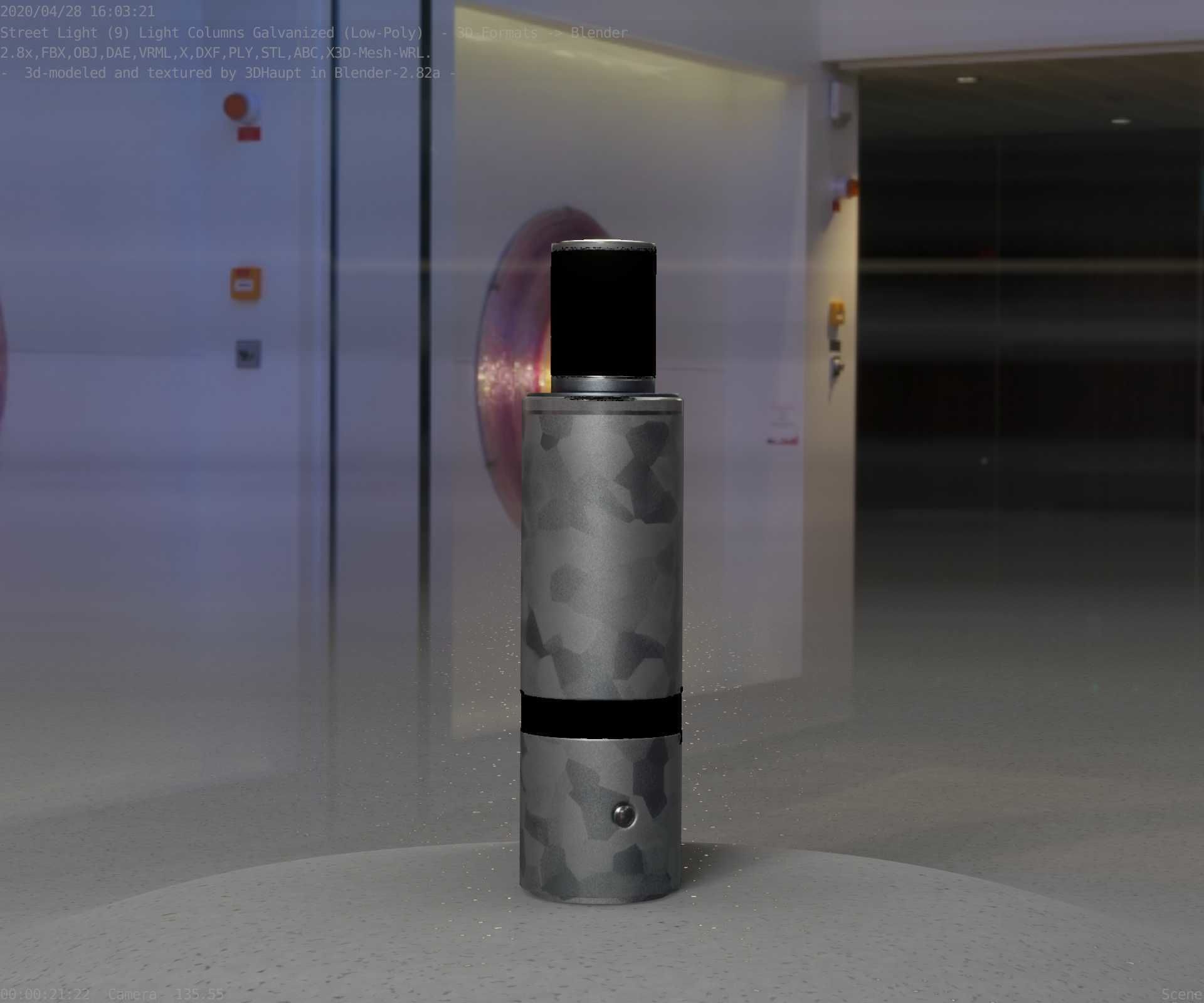 Galvanized Light-Column -6- Street-Light 9 Low-poly 3D model_46