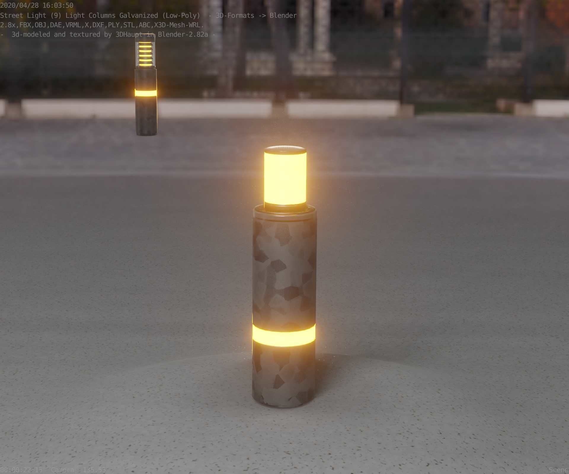 Galvanized Light-Column -6- Street-Light 9 Low-poly 3D model_19