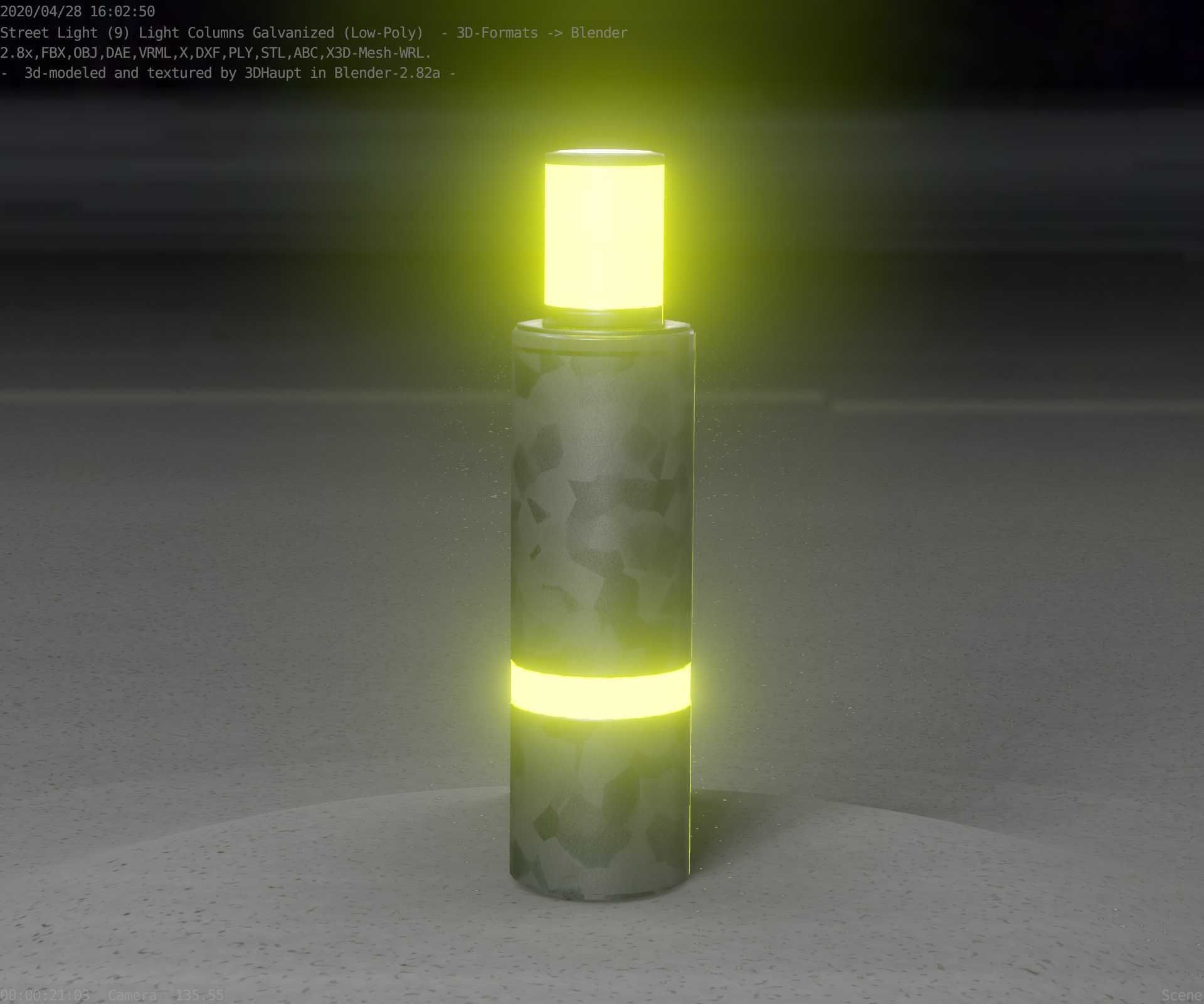 Galvanized Light-Column -6- Street-Light 9 Low-poly 3D model_27