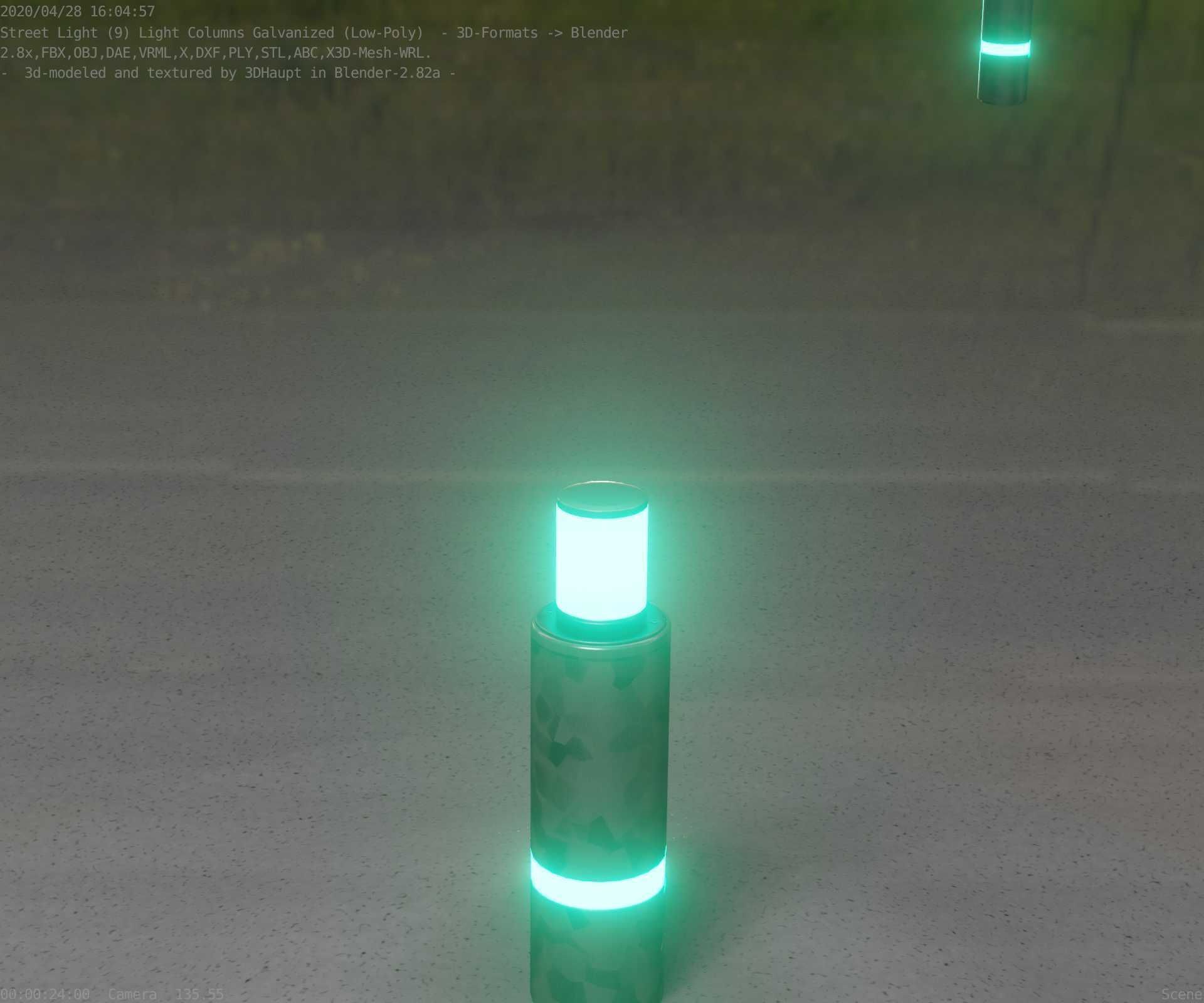 Galvanized Light-Column -6- Street-Light 9 Low-poly 3D model_76