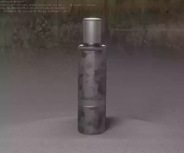 Galvanized Light-Column -6- Street-Light 9 Low-poly 3D model Galvanized Light-Column -6- Street-Light 9 Low-poly 3D model