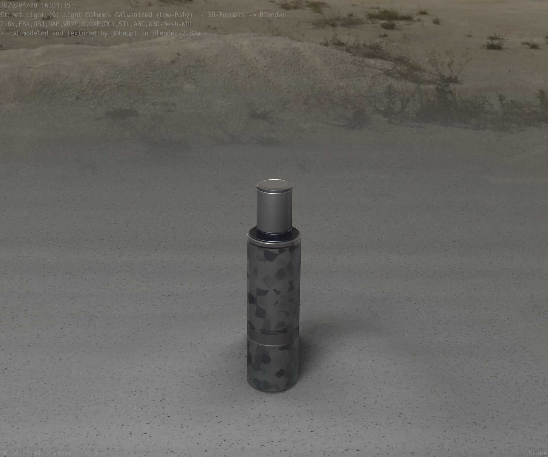 Galvanized Light-Column -6- Street-Light 9 Low-poly 3D model_15