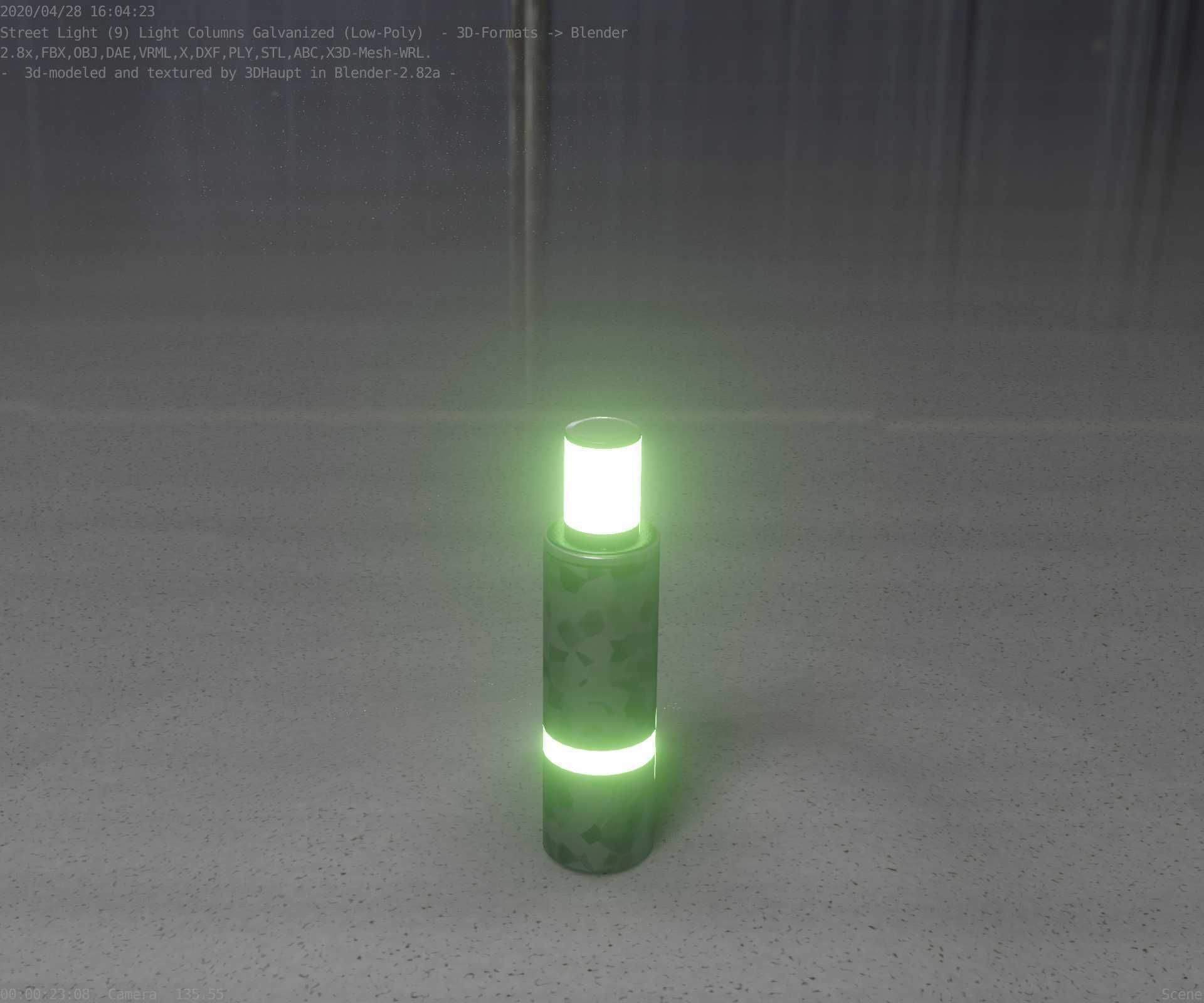 Galvanized Light-Column -6- Street-Light 9 Low-poly 3D model_60