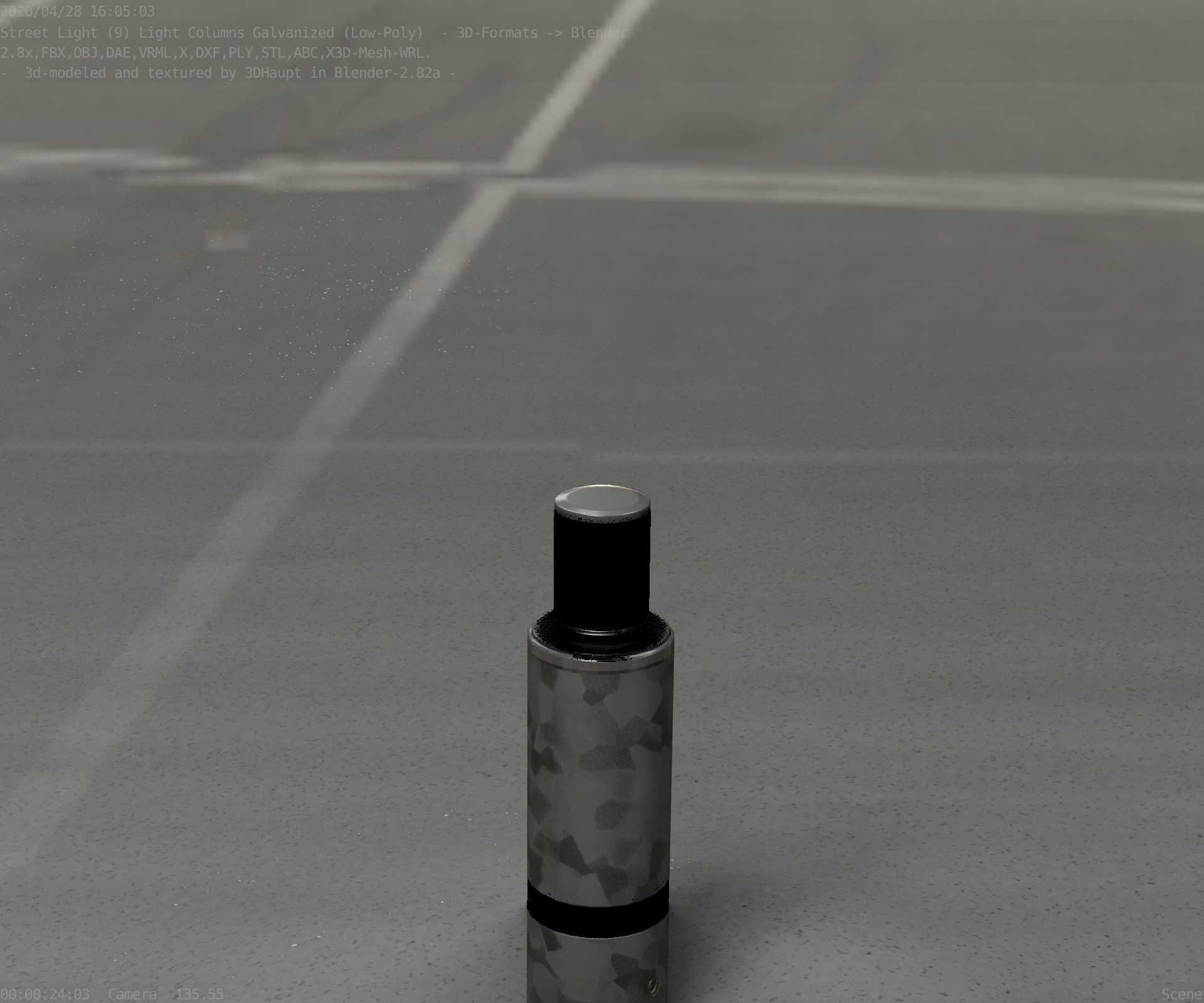 Galvanized Light-Column -6- Street-Light 9 Low-poly 3D model_79