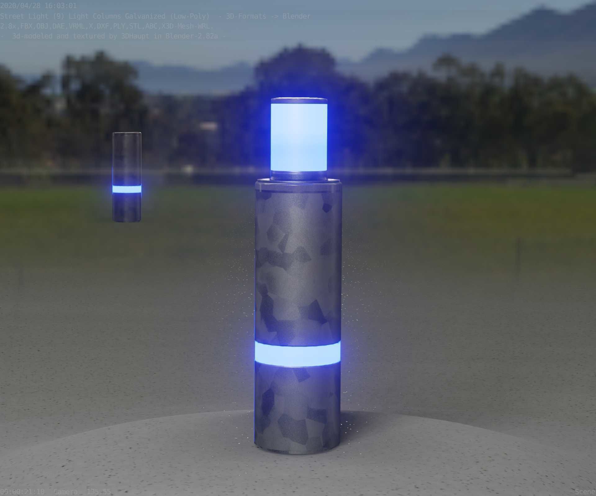 Galvanized Light-Column -6- Street-Light 9 Low-poly 3D model_34