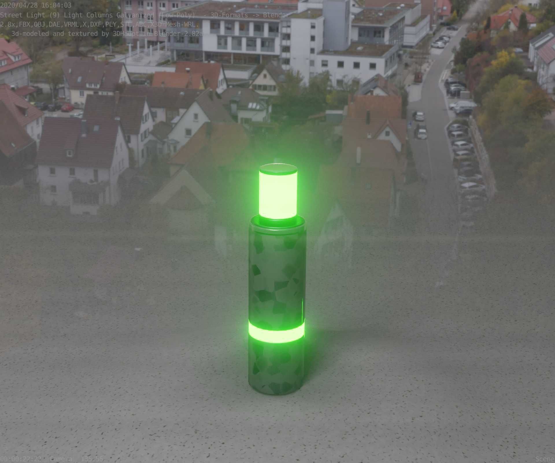 Galvanized Light-Column -6- Street-Light 9 Low-poly 3D model_57