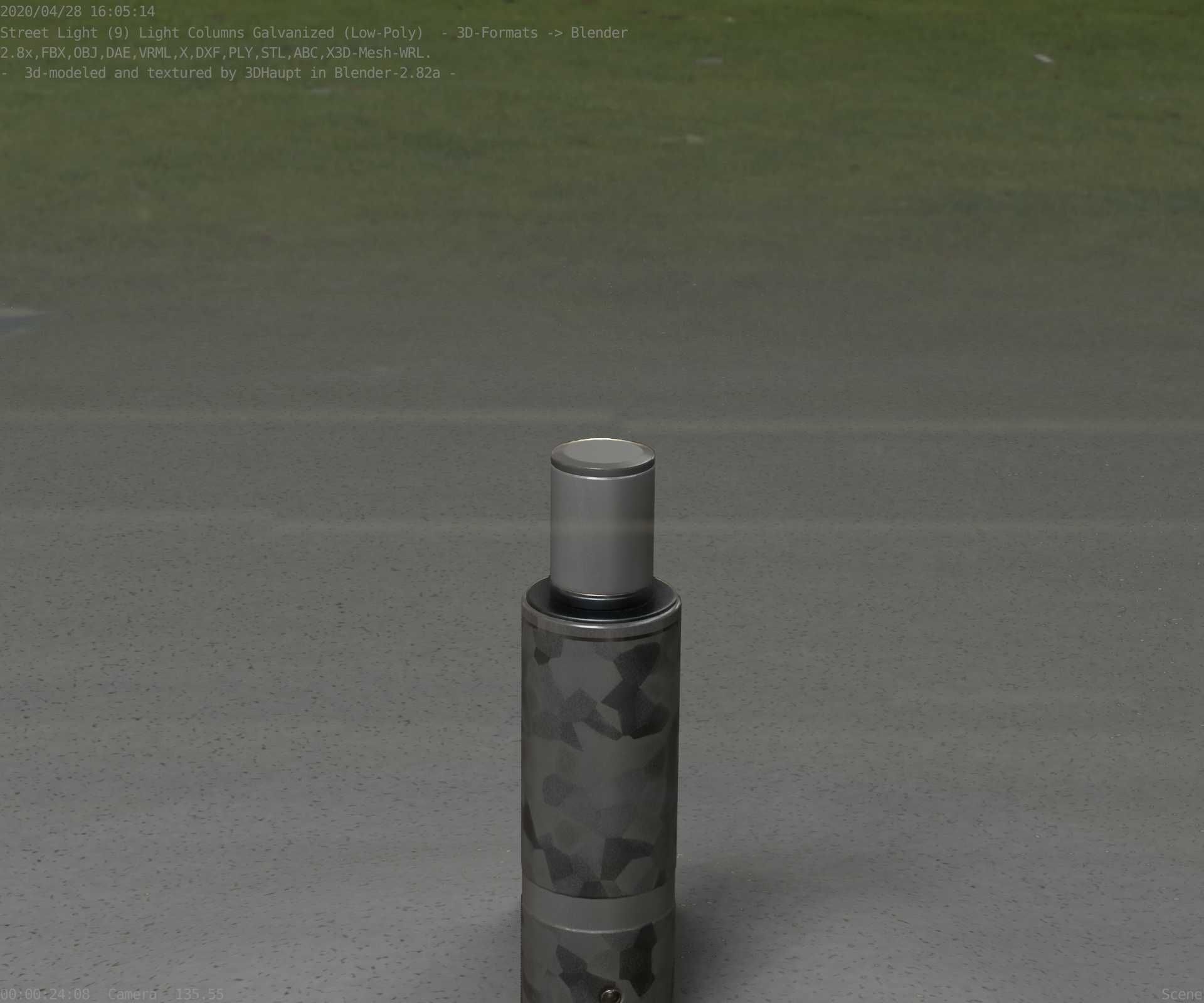 Galvanized Light-Column -6- Street-Light 9 Low-poly 3D model_84