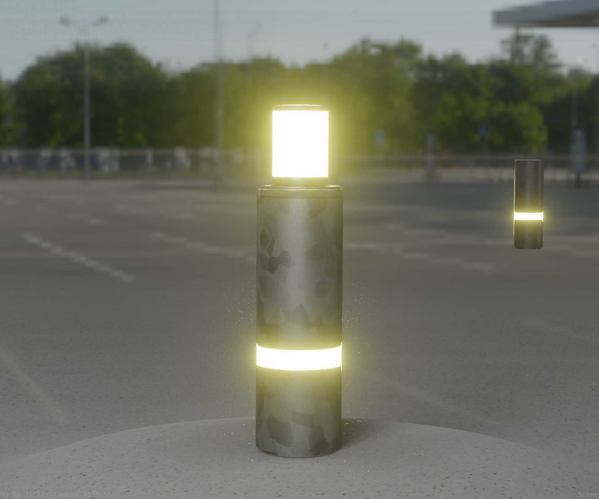 Galvanized Light-Column -6- Street-Light 9 Low-poly 3D model_37