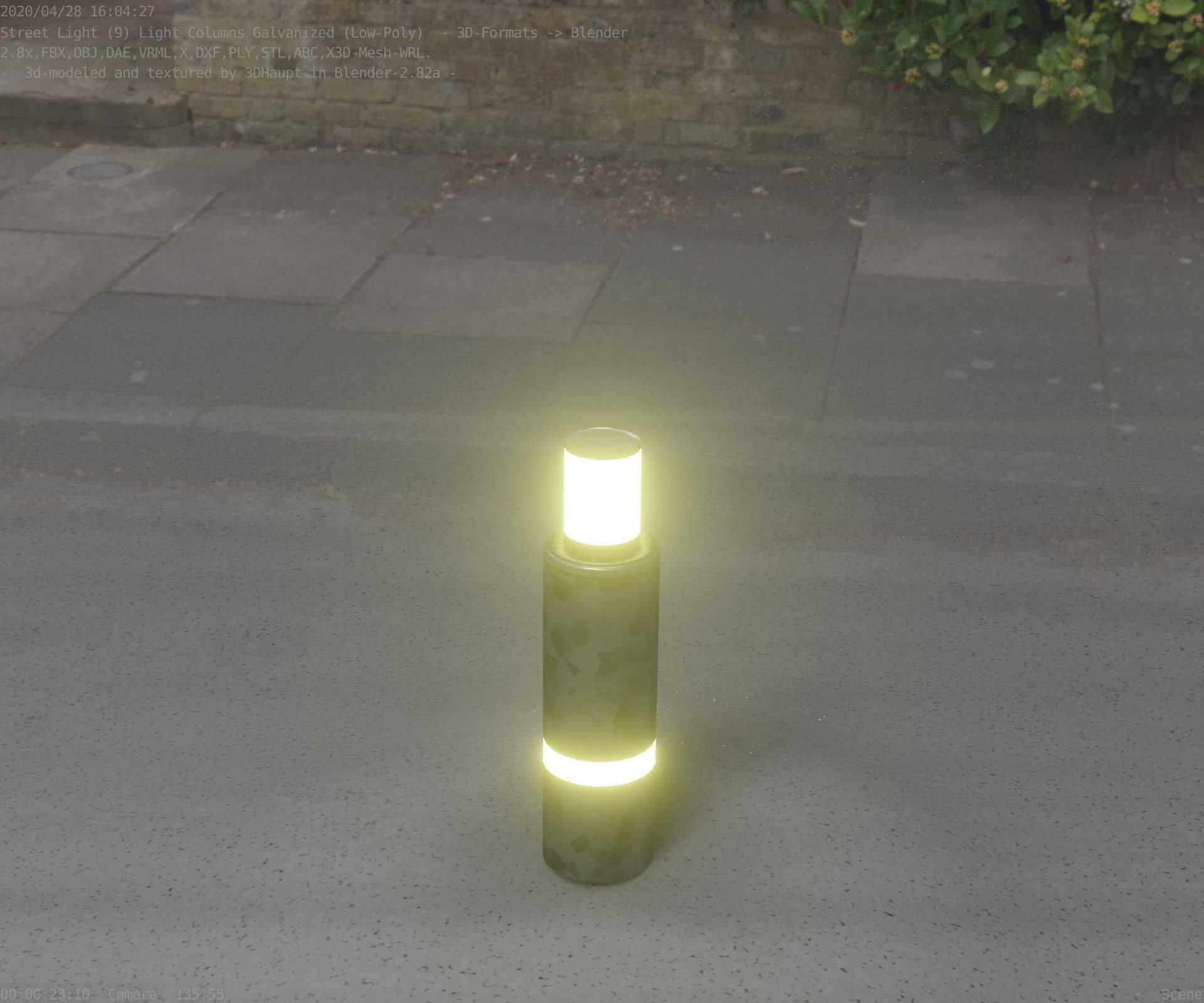 Galvanized Light-Column -6- Street-Light 9 Low-poly 3D model_62