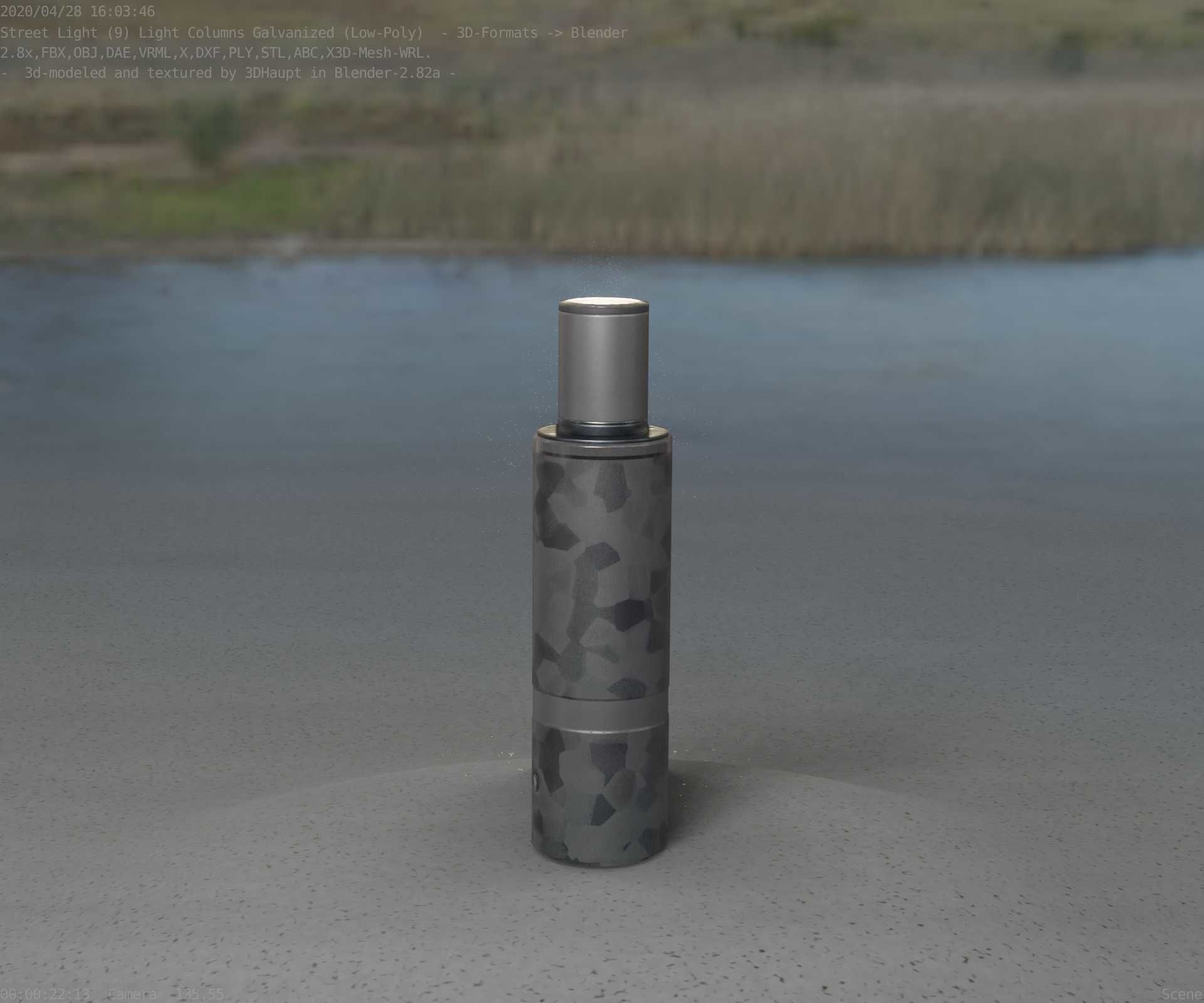 Galvanized Light-Column -6- Street-Light 9 Low-poly 3D model_17