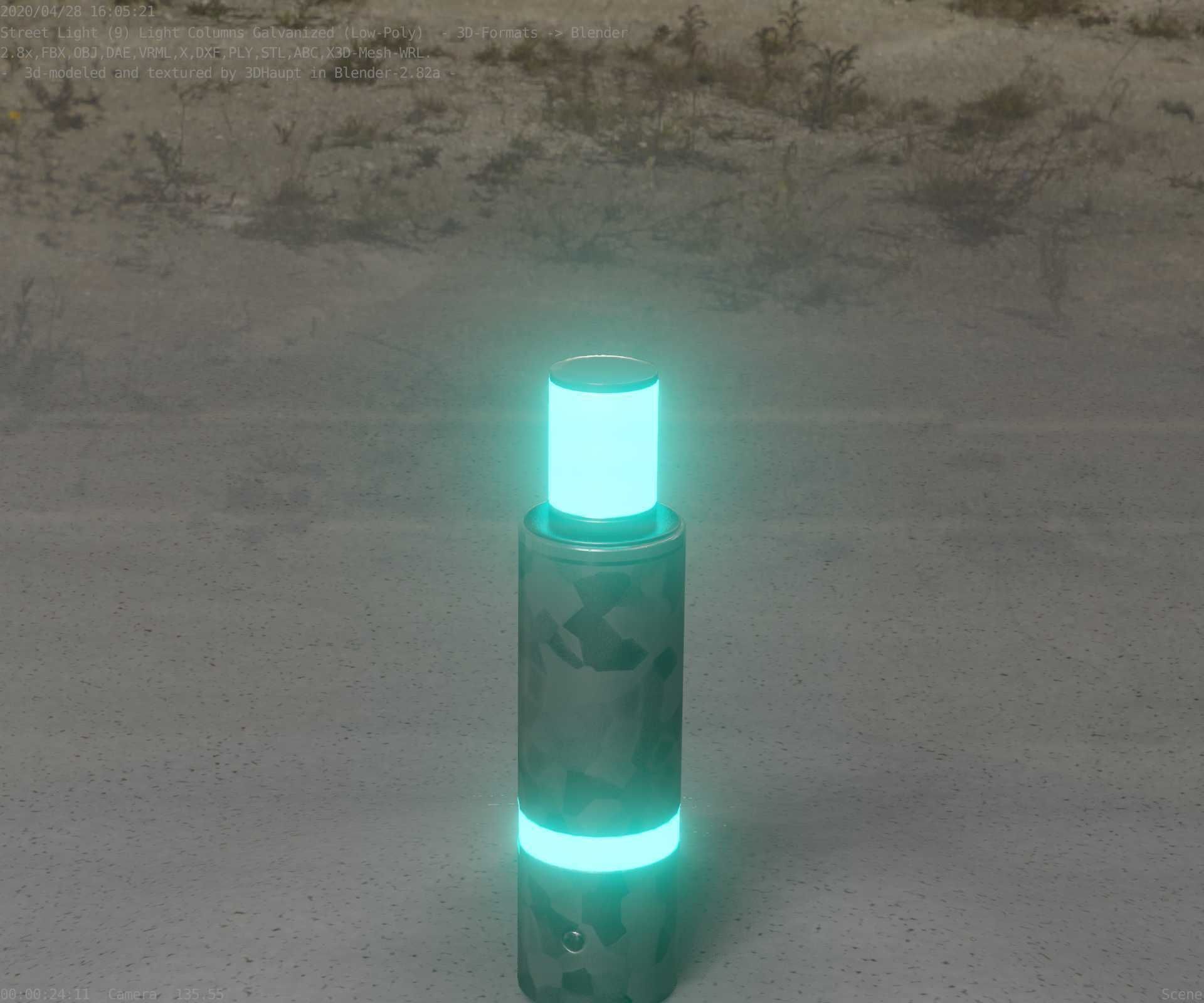 Galvanized Light-Column -6- Street-Light 9 Low-poly 3D model_87