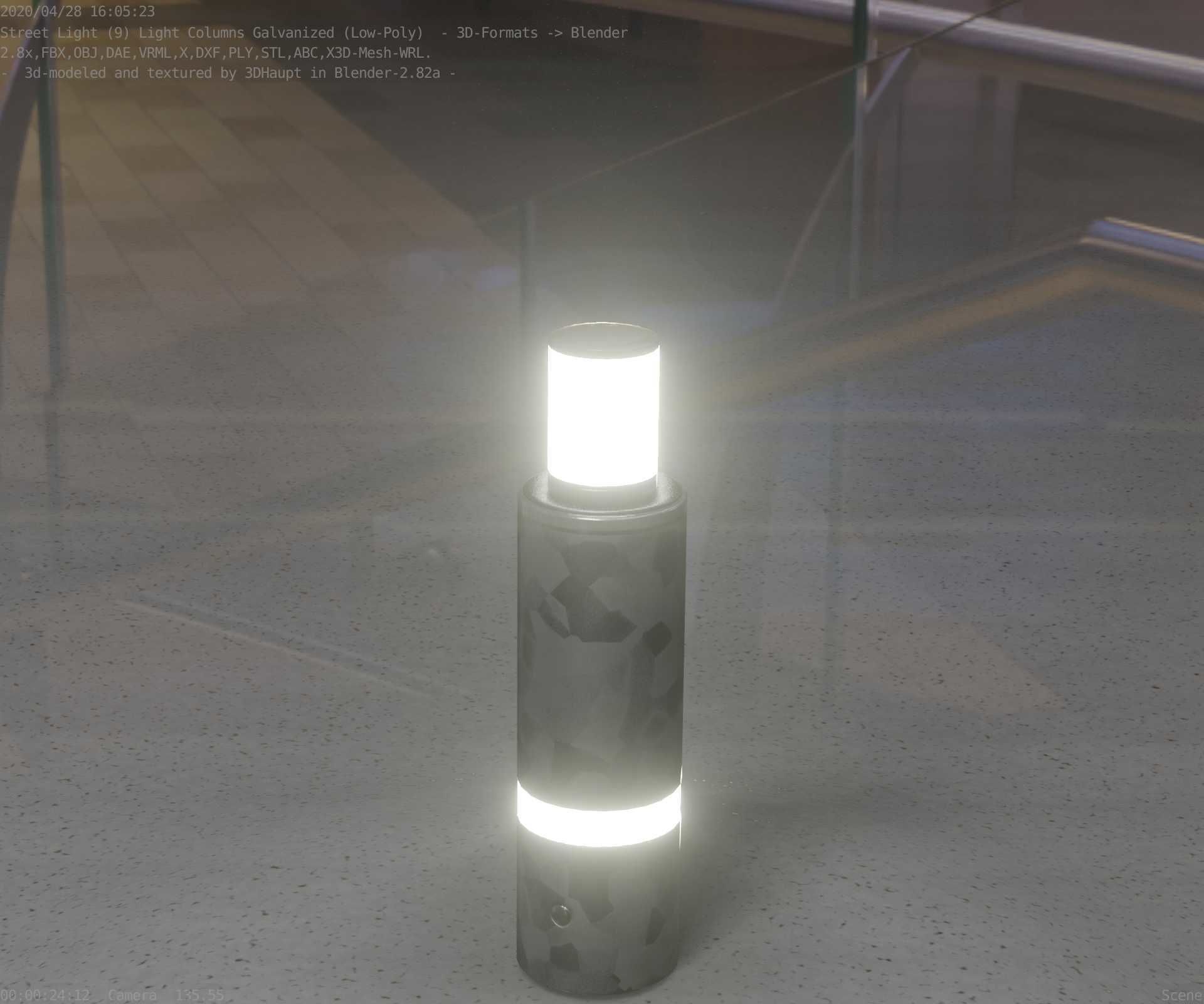 Galvanized Light-Column -6- Street-Light 9 Low-poly 3D model_88
