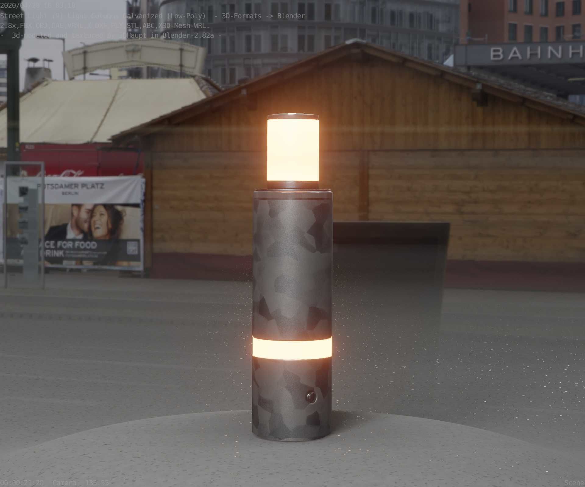 Galvanized Light-Column -6- Street-Light 9 Low-poly 3D model_44