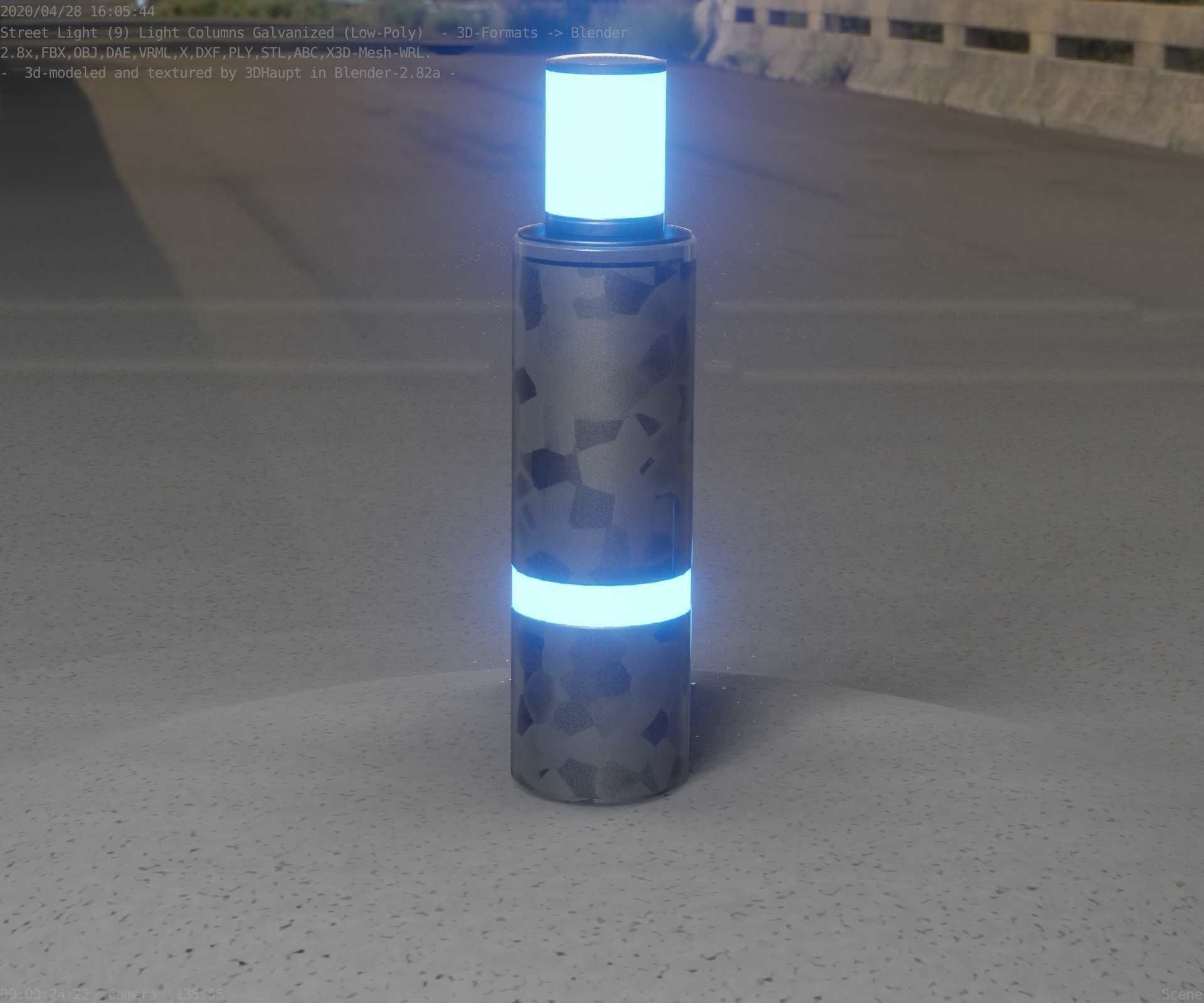 Galvanized Light-Column -6- Street-Light 9 Low-poly 3D model_98