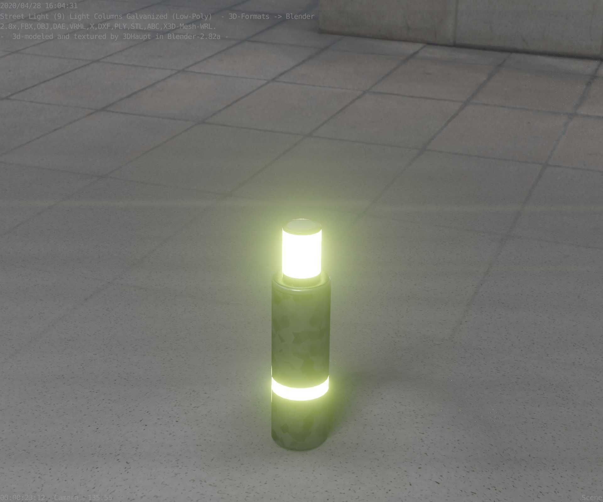 Galvanized Light-Column -6- Street-Light 9 Low-poly 3D model_64