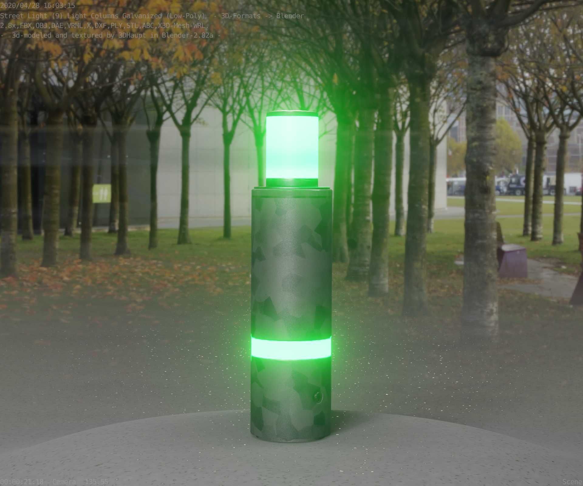 Galvanized Light-Column -6- Street-Light 9 Low-poly 3D model_42