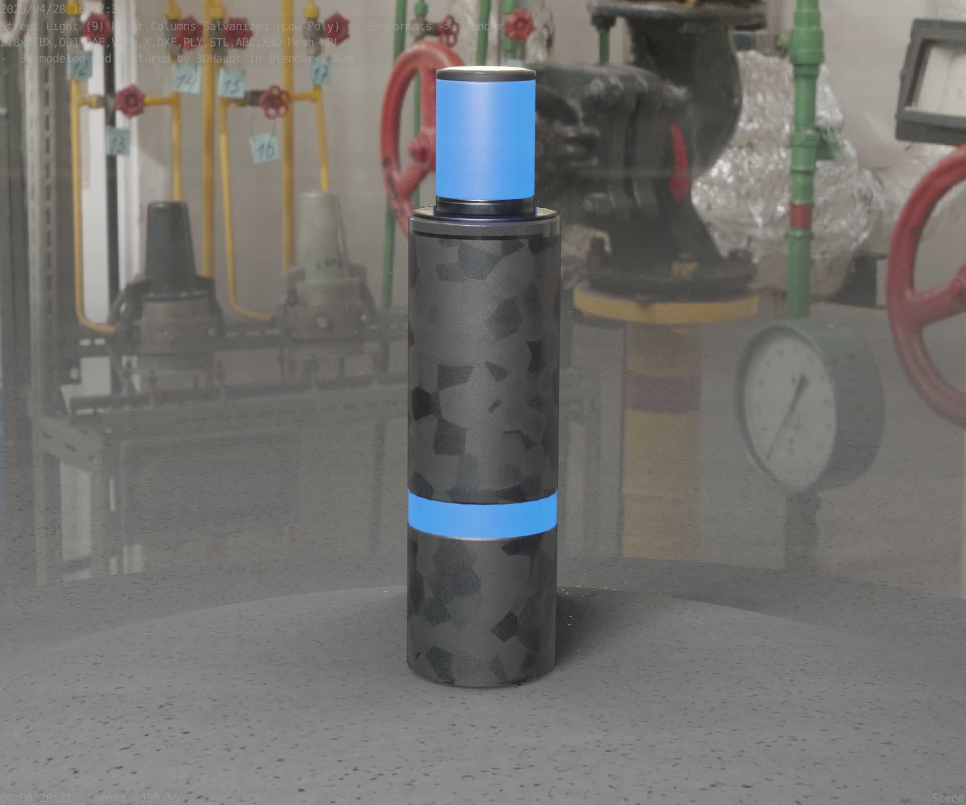 Galvanized Light-Column -6- Street-Light 9 Low-poly 3D model_22