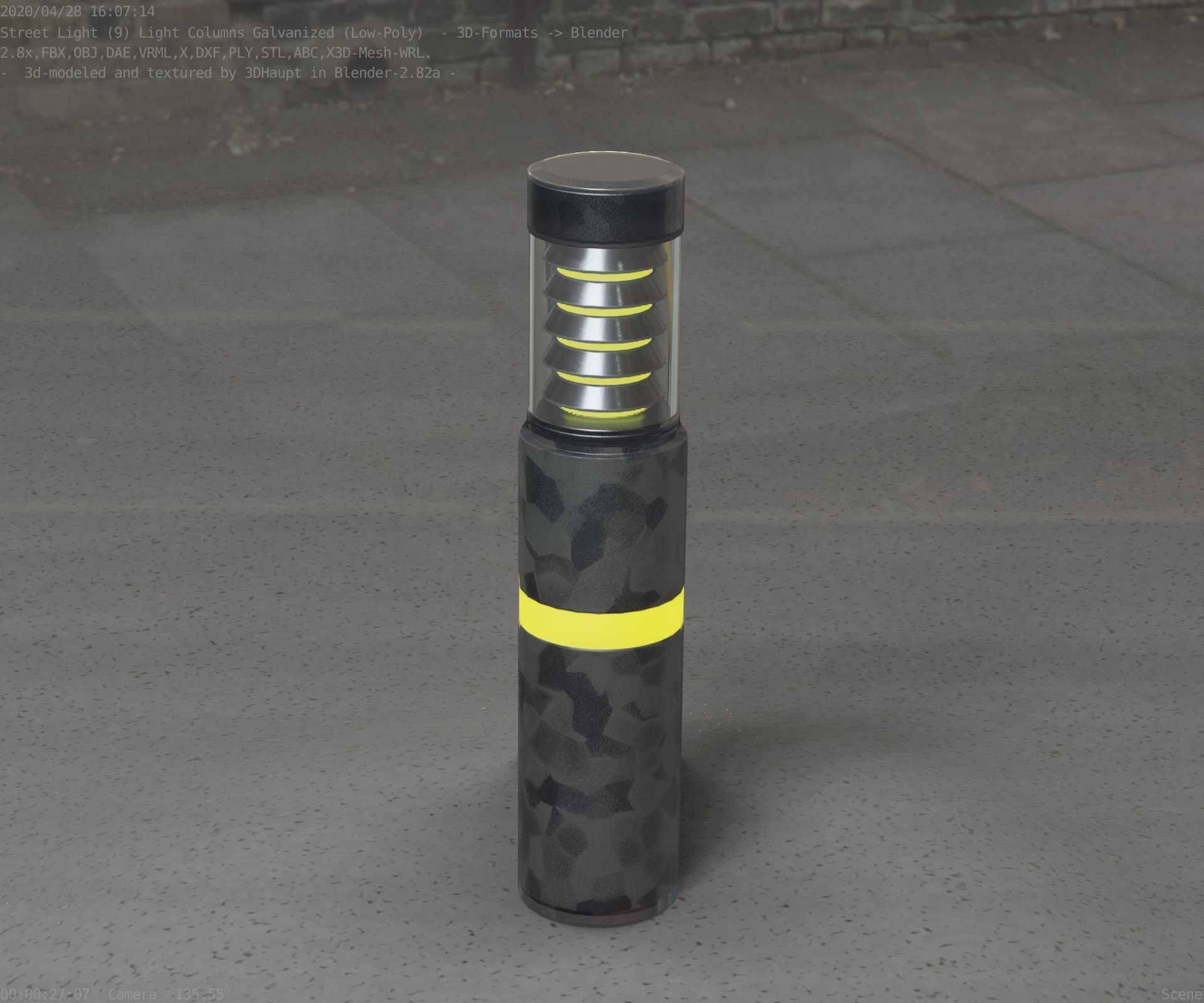 Galvanized Light-Column -7- Street-Light 9 Low-poly 3D model_72