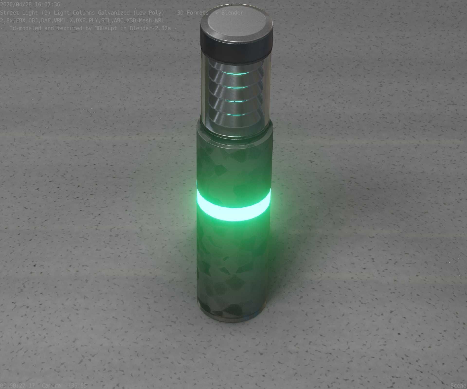 Galvanized Light-Column -7- Street-Light 9 Low-poly 3D model_82