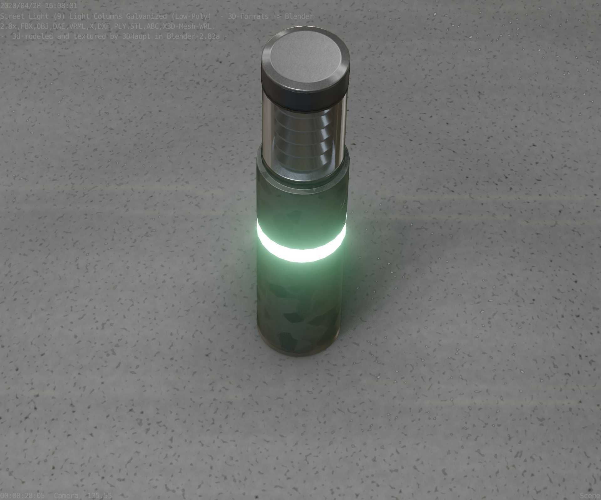 Galvanized Light-Column -7- Street-Light 9 Low-poly 3D model_95