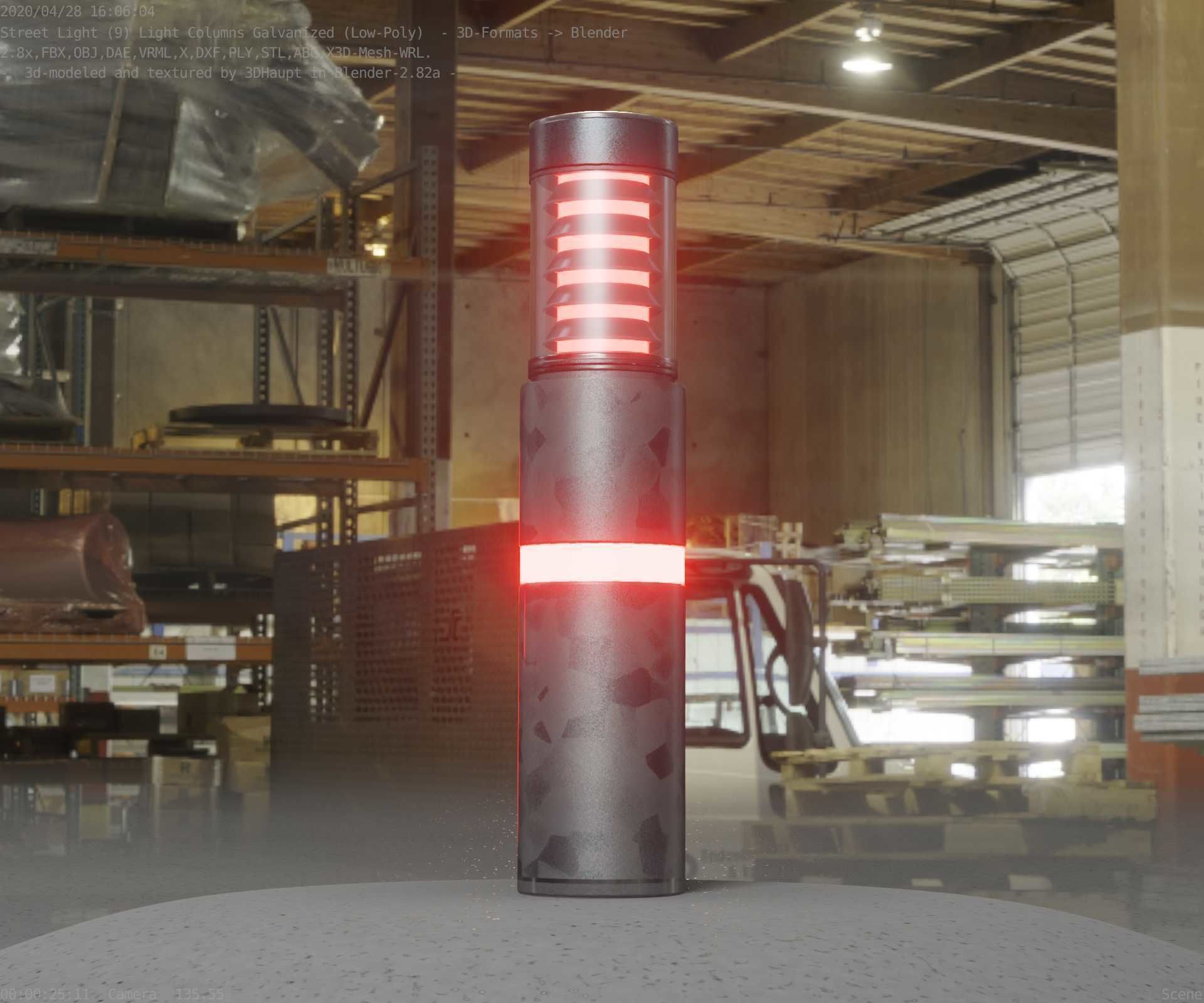 Galvanized Light-Column -7- Street-Light 9 Low-poly 3D model_37