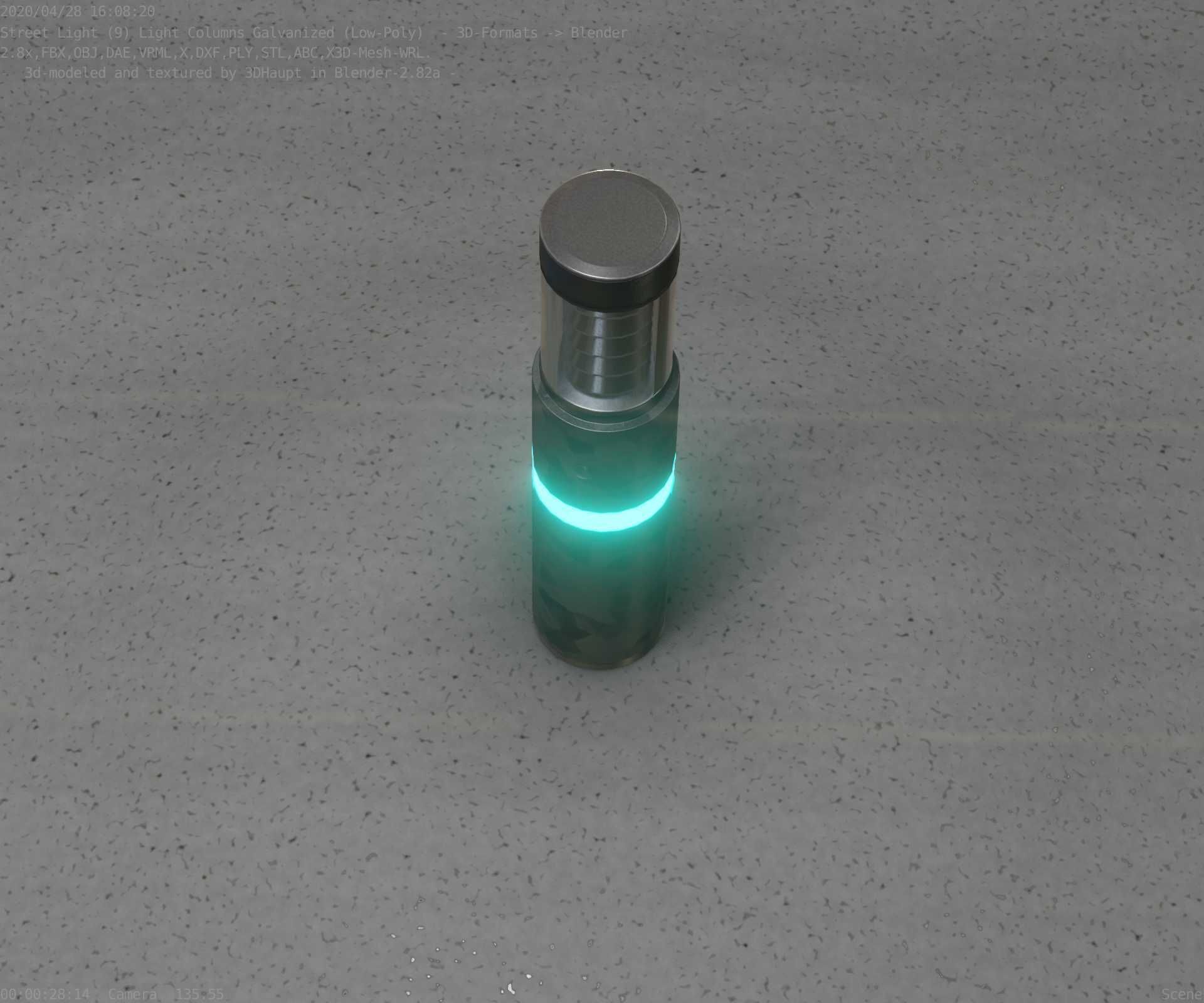 Galvanized Light-Column -7- Street-Light 9 Low-poly 3D model_18