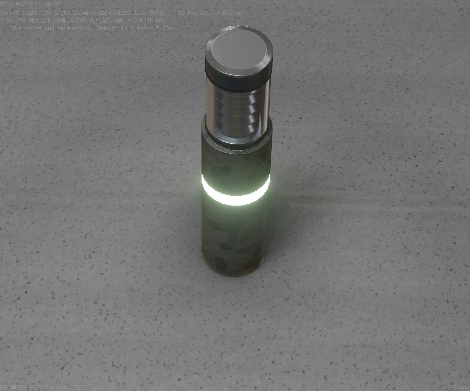 Galvanized Light-Column -7- Street-Light 9 Low-poly 3D model_96