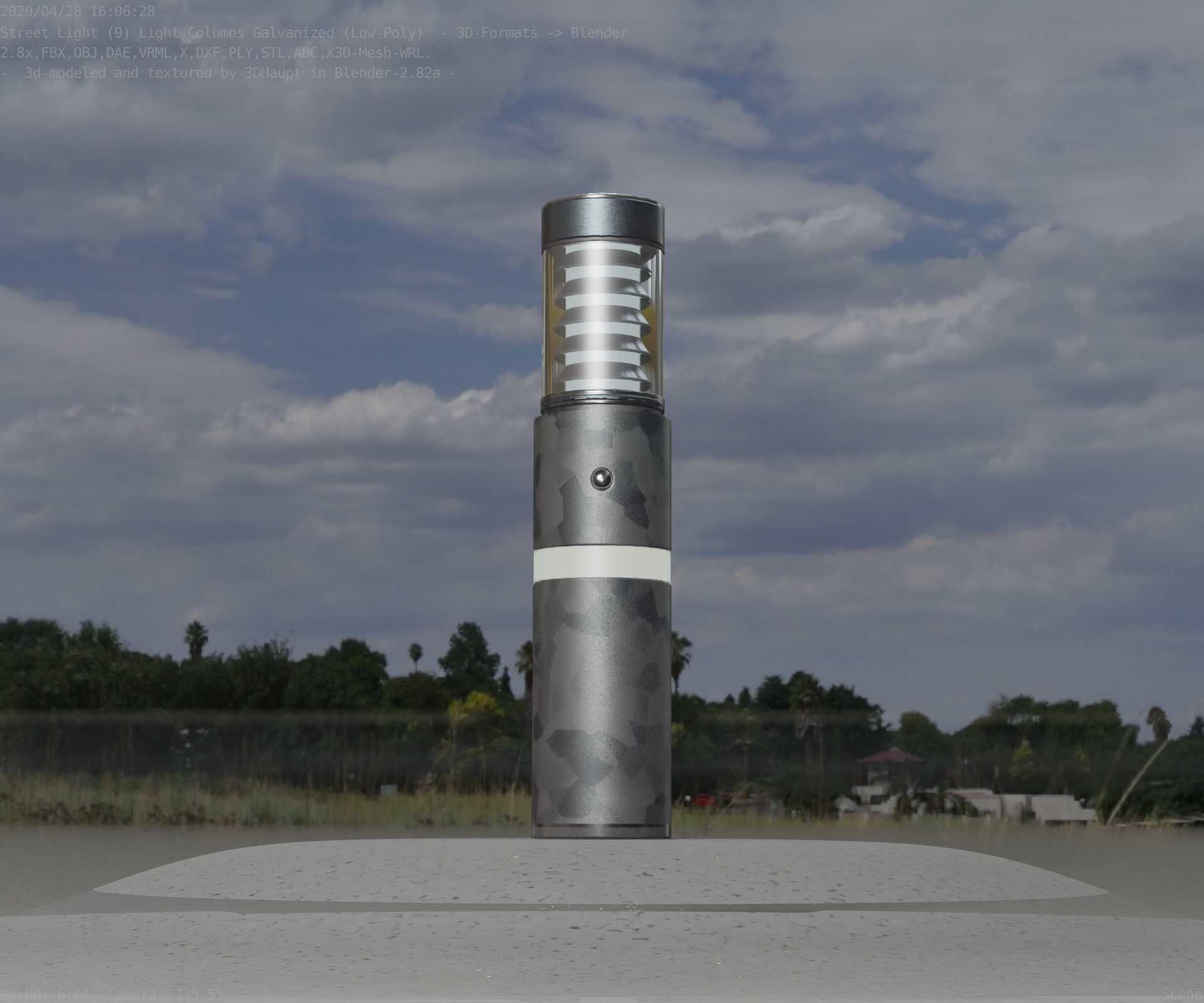 Galvanized Light-Column -7- Street-Light 9 Low-poly 3D model_54