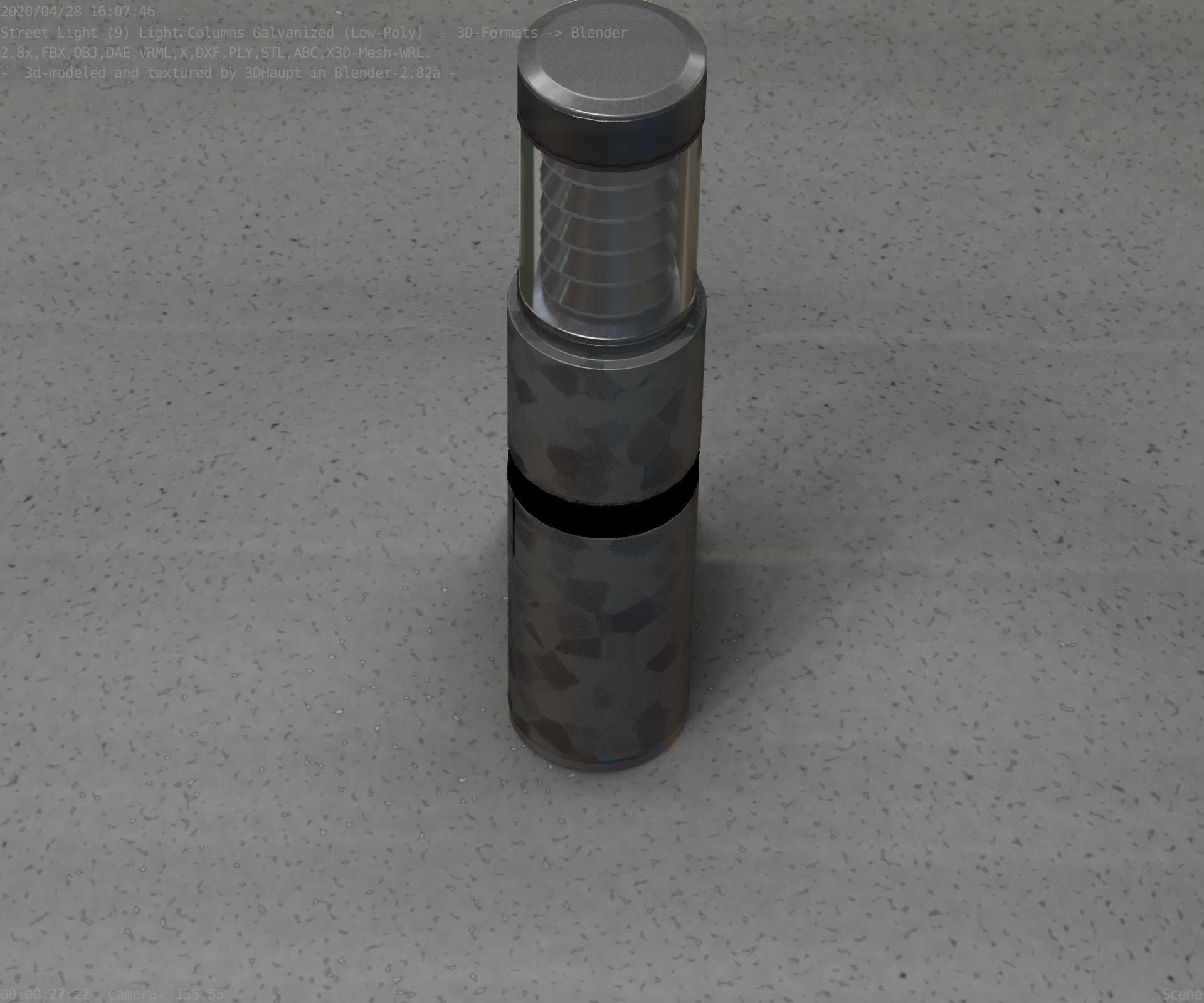 Galvanized Light-Column -7- Street-Light 9 Low-poly 3D model_87