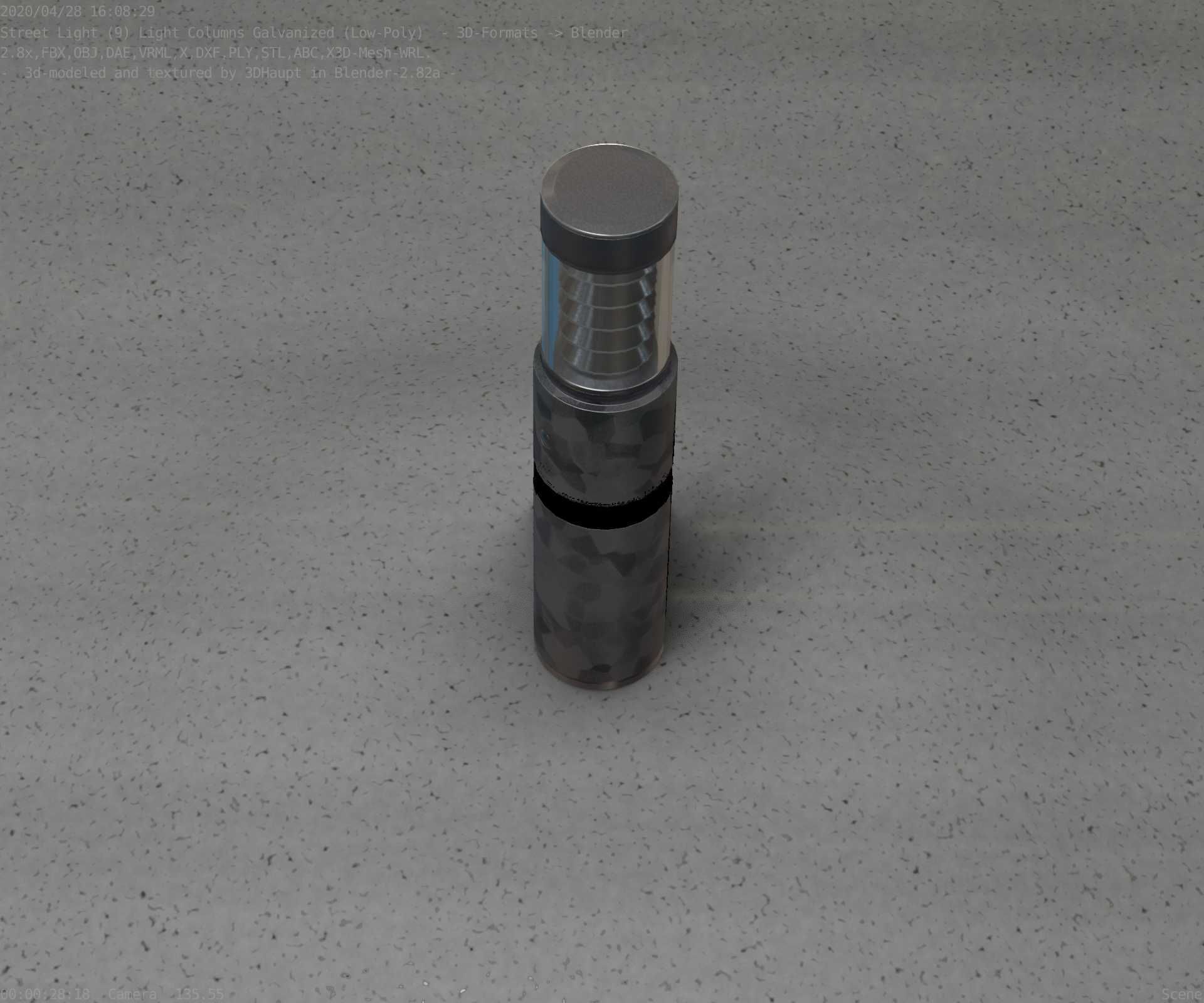Galvanized Light-Column -7- Street-Light 9 Low-poly 3D model_22