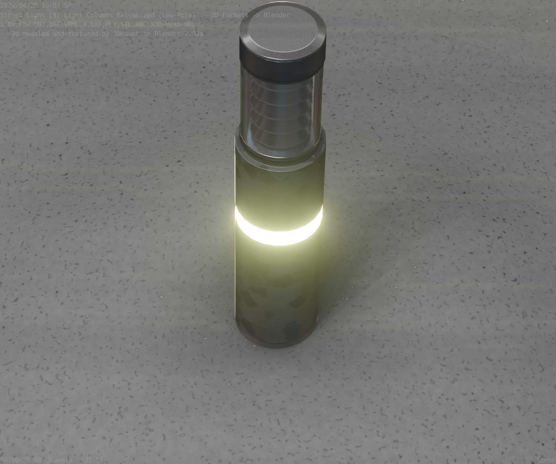 Galvanized Light-Column -7- Street-Light 9 Low-poly 3D model_89