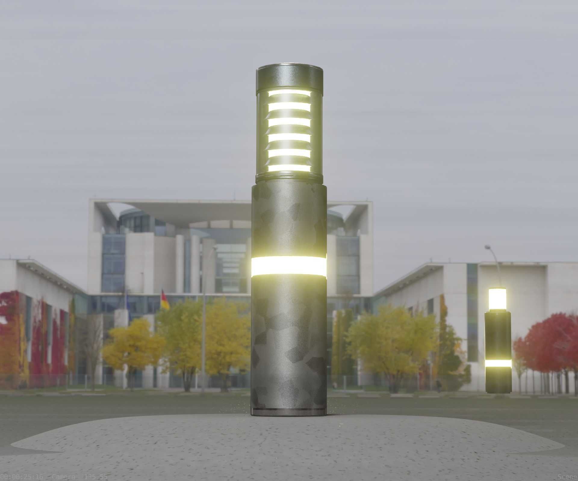 Galvanized Light-Column -7- Street-Light 9 Low-poly 3D model_42