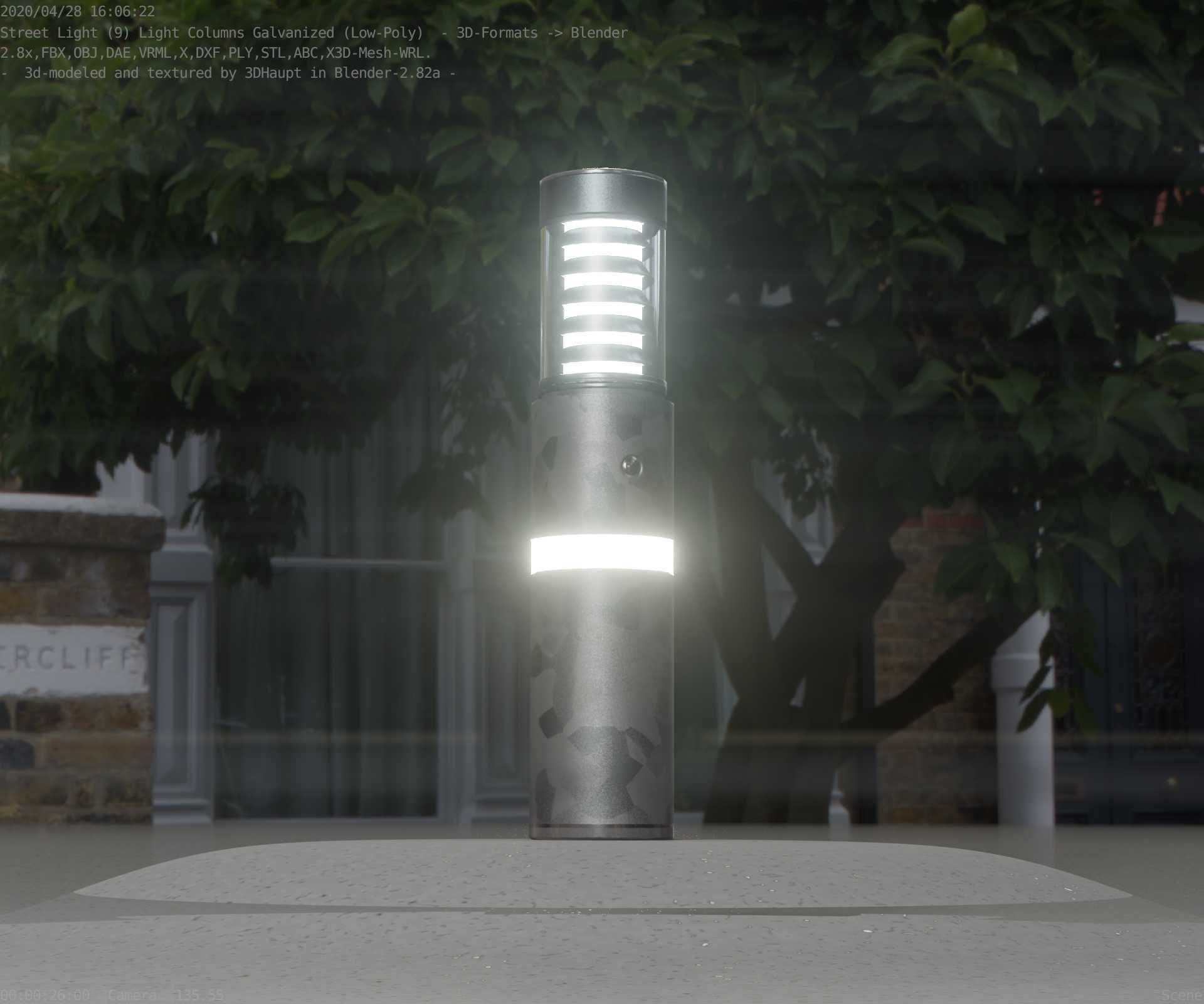 Galvanized Light-Column -7- Street-Light 9 Low-poly 3D model_50