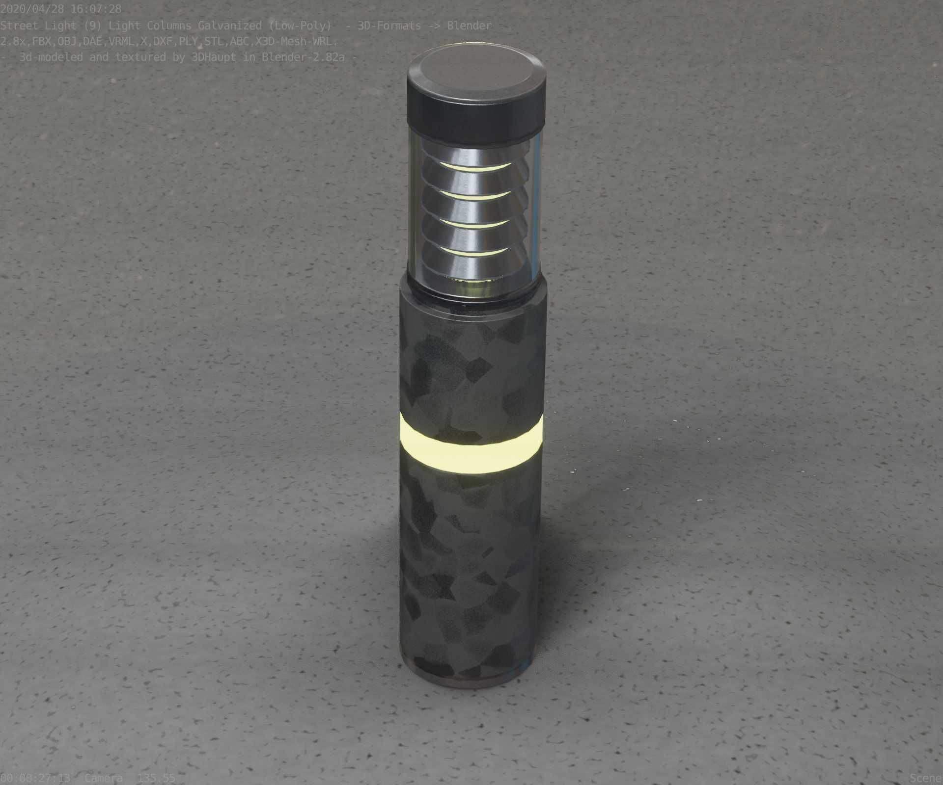Galvanized Light-Column -7- Street-Light 9 Low-poly 3D model_78
