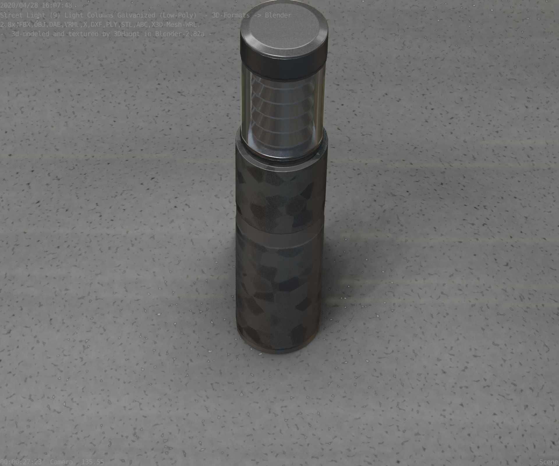 Galvanized Light-Column -7- Street-Light 9 Low-poly 3D model_88