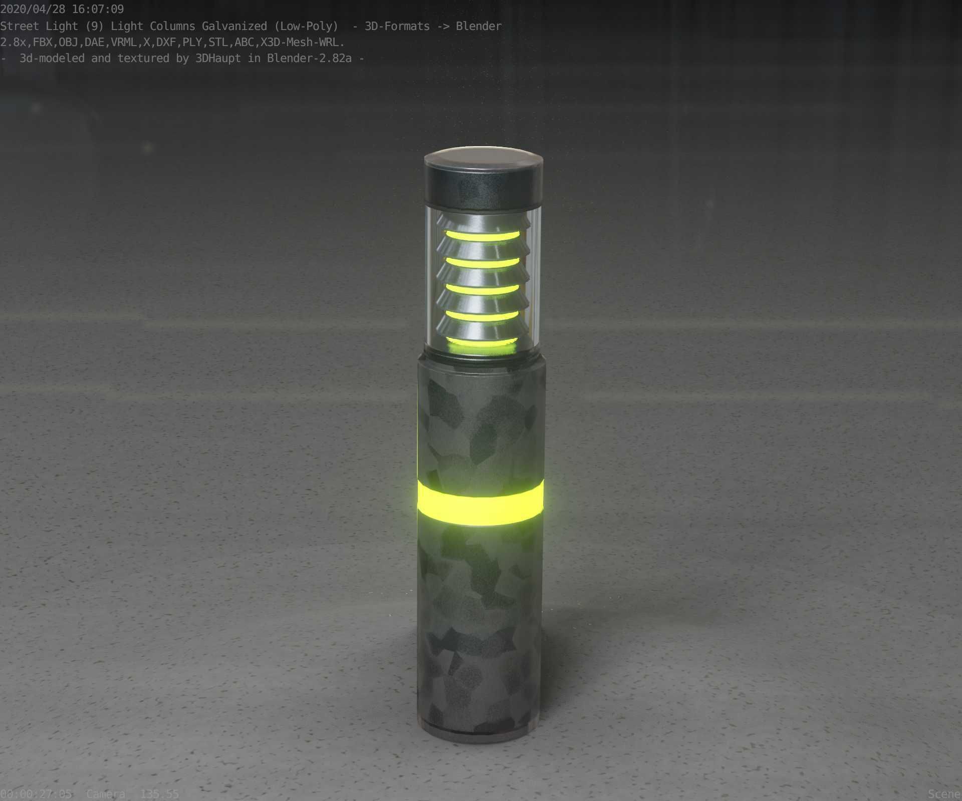 Galvanized Light-Column -7- Street-Light 9 Low-poly 3D model_70