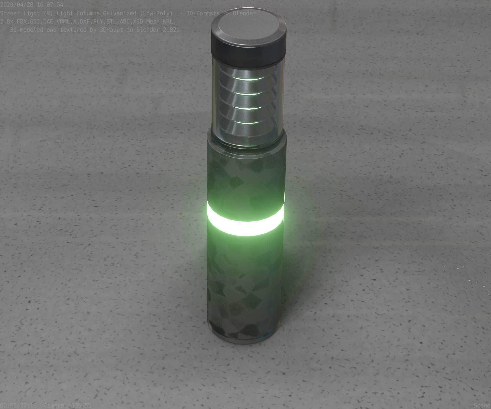 Galvanized Light-Column -7- Street-Light 9 Low-poly 3D model_81