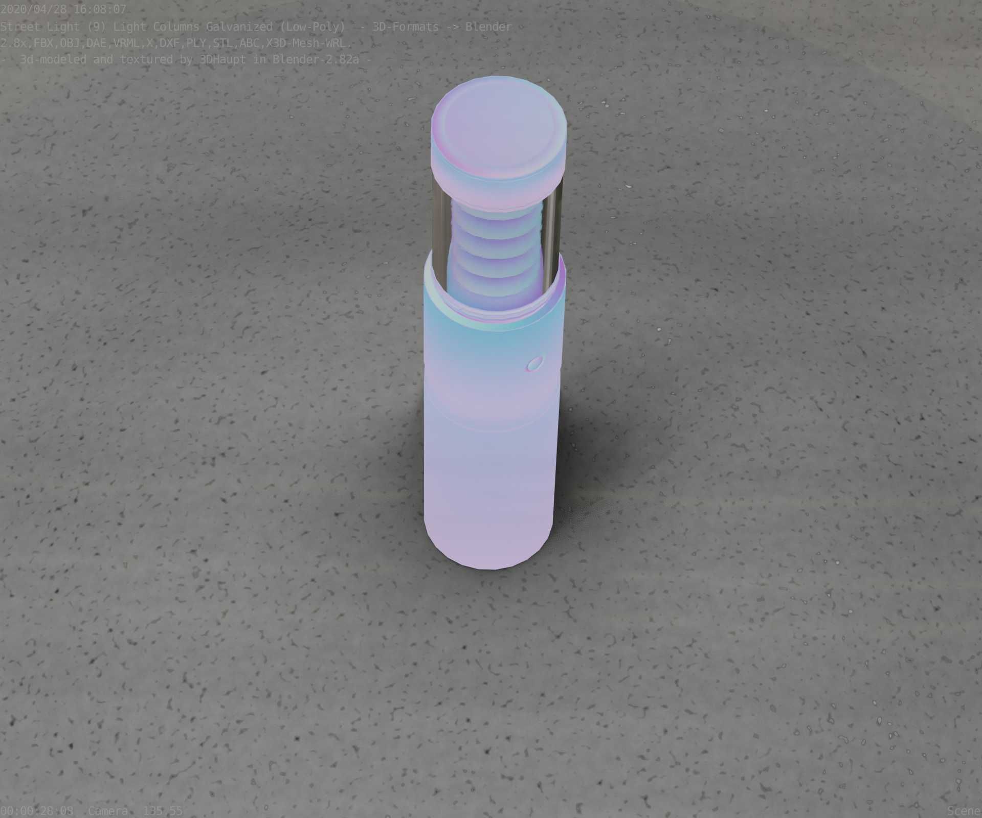 Galvanized Light-Column -7- Street-Light 9 Low-poly 3D model_98