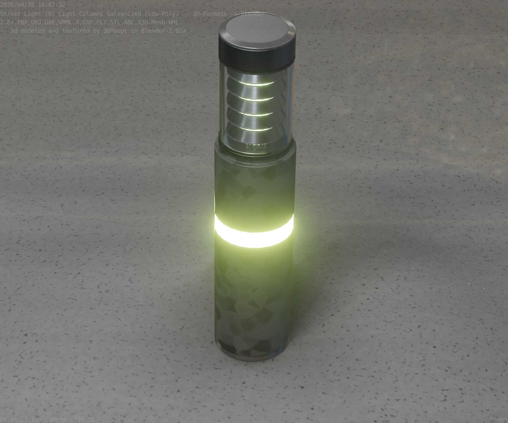 Galvanized Light-Column -7- Street-Light 9 Low-poly 3D model_80