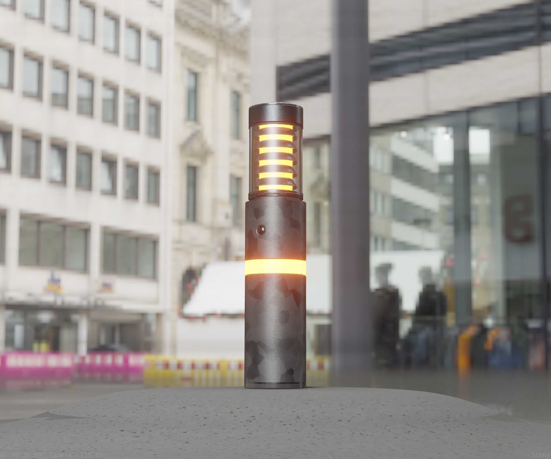 Galvanized Light-Column -7- Street-Light 9 Low-poly 3D model_58