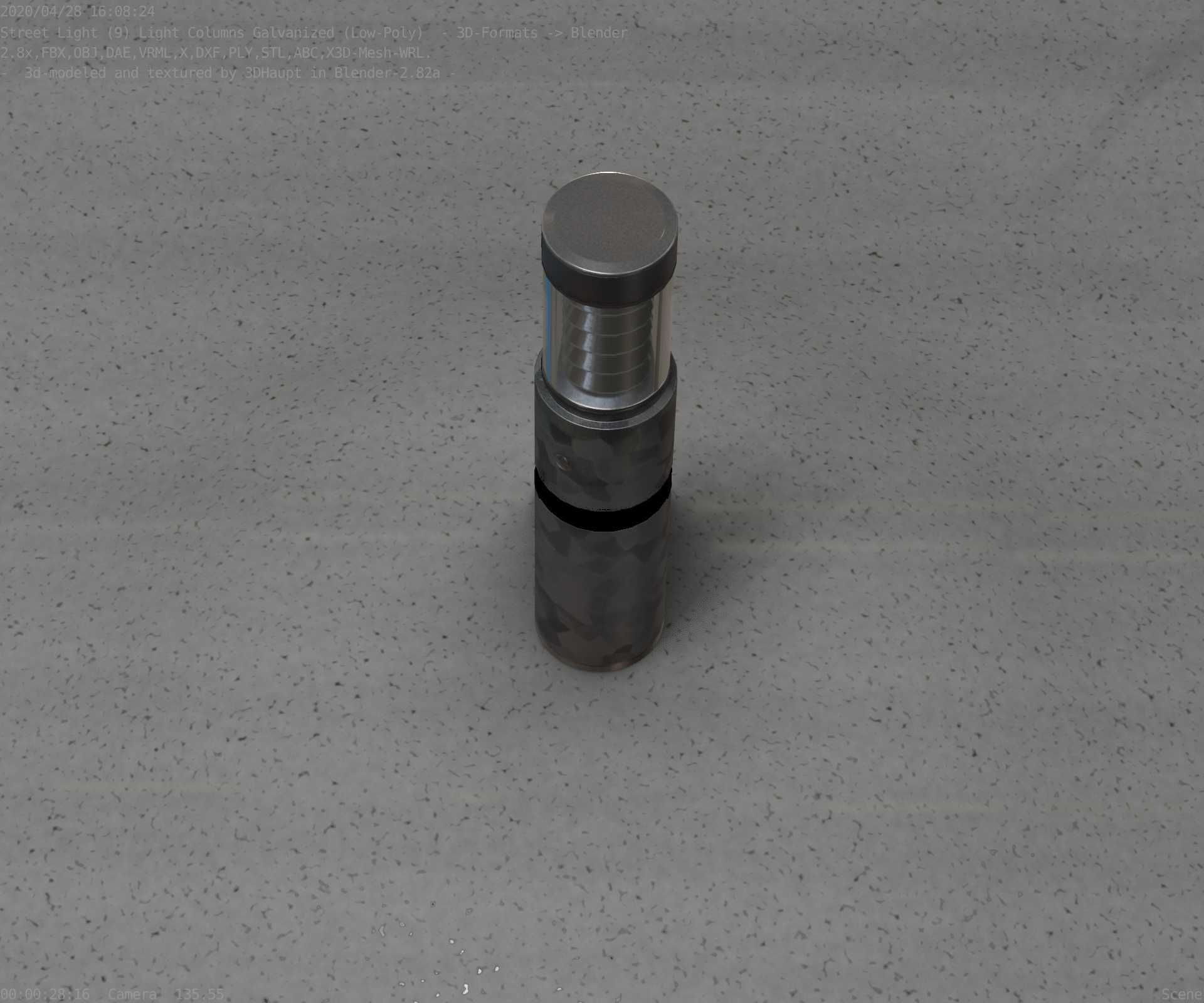 Galvanized Light-Column -7- Street-Light 9 Low-poly 3D model_20