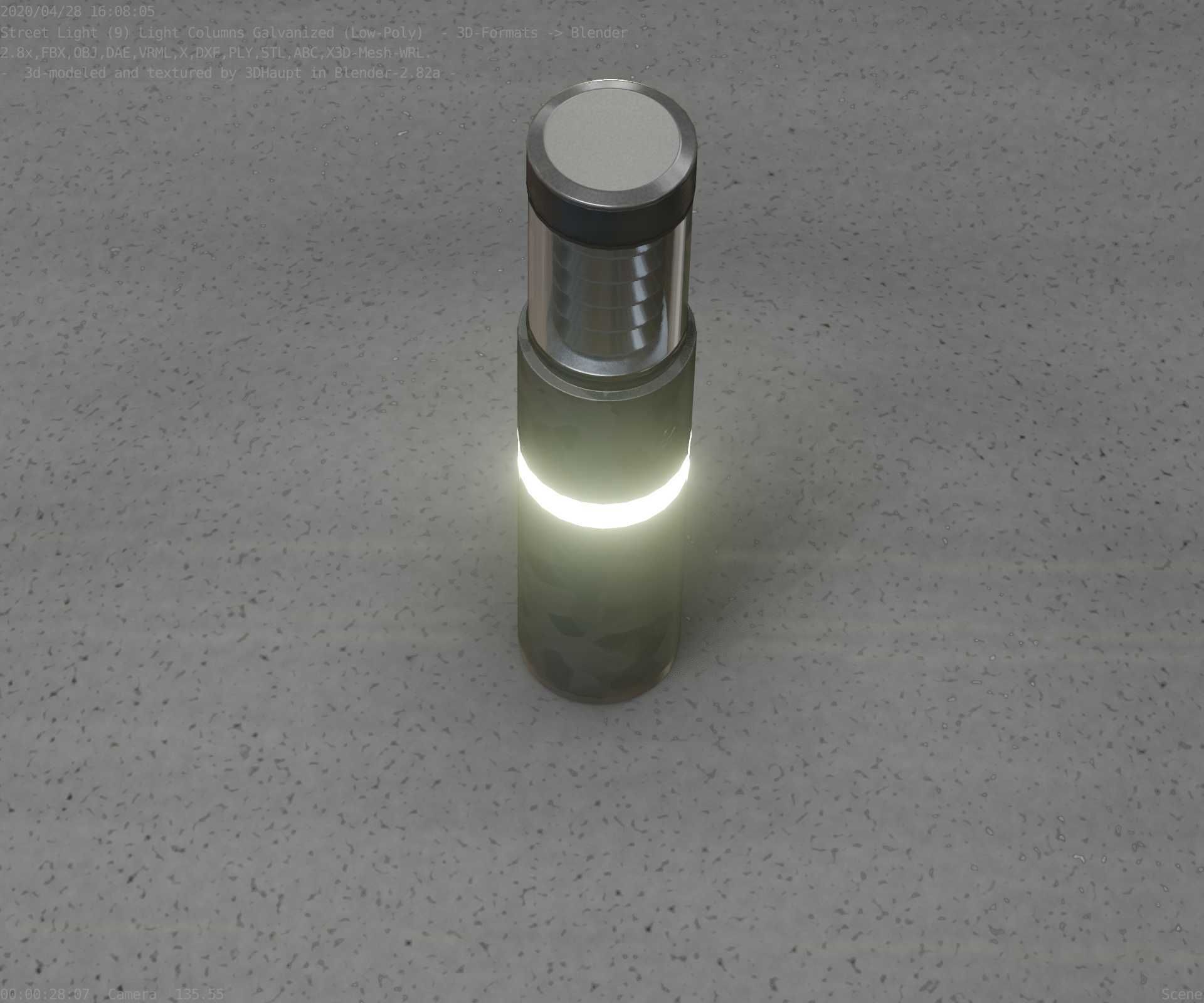 Galvanized Light-Column -7- Street-Light 9 Low-poly 3D model_97
