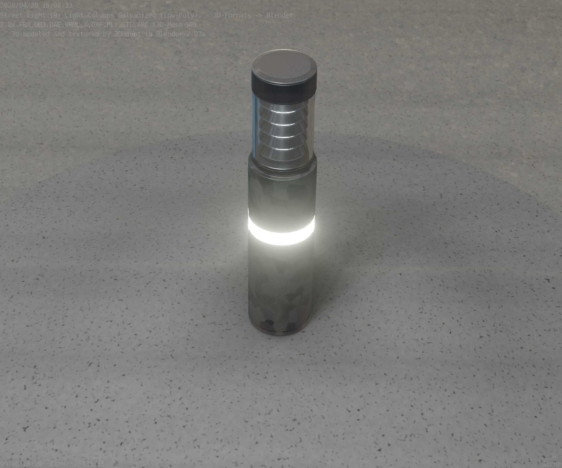 Galvanized Light-Column -7- Street-Light 9 Low-poly 3D model_24