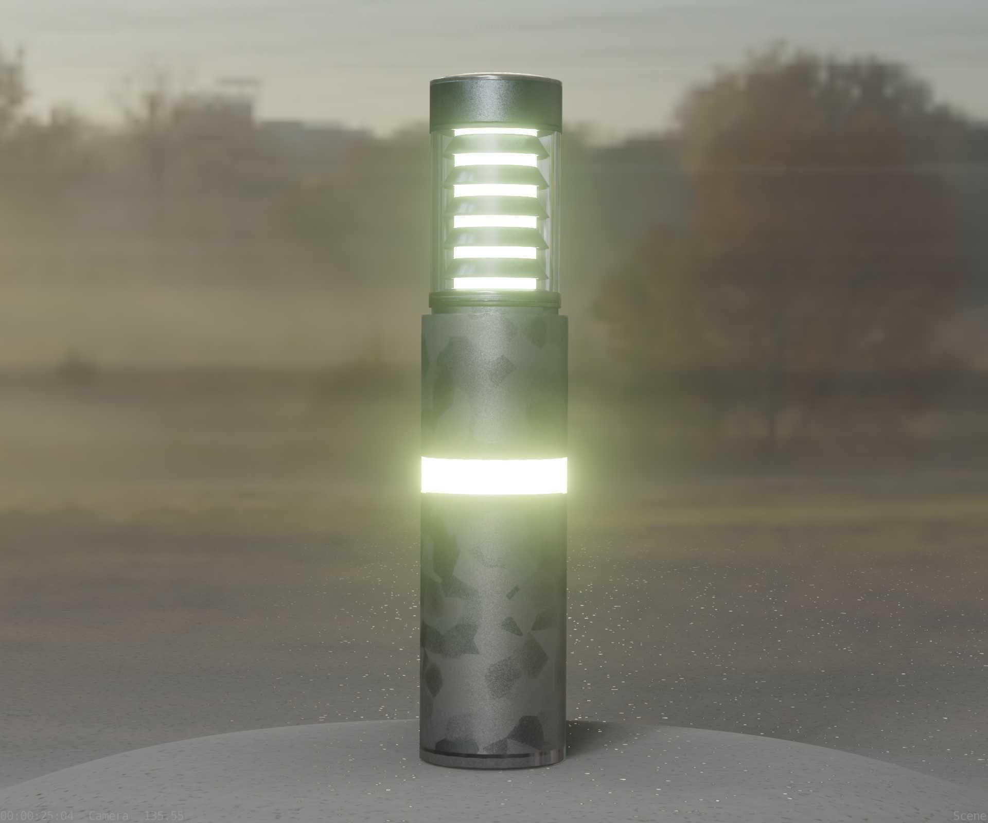 Galvanized Light-Column -7- Street-Light 9 Low-poly 3D model_30